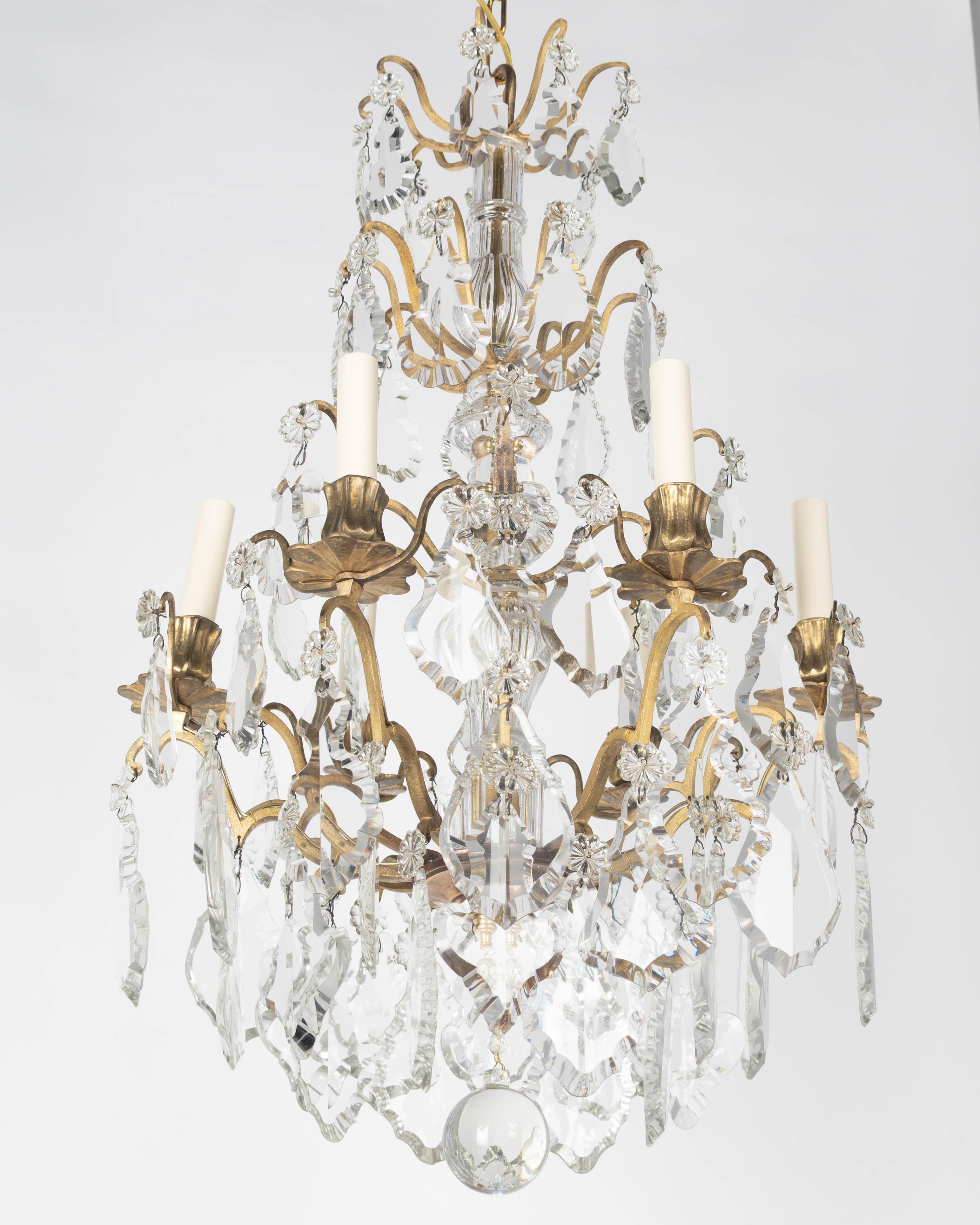 Lustre en cristal français de style Louis XV en vente 2