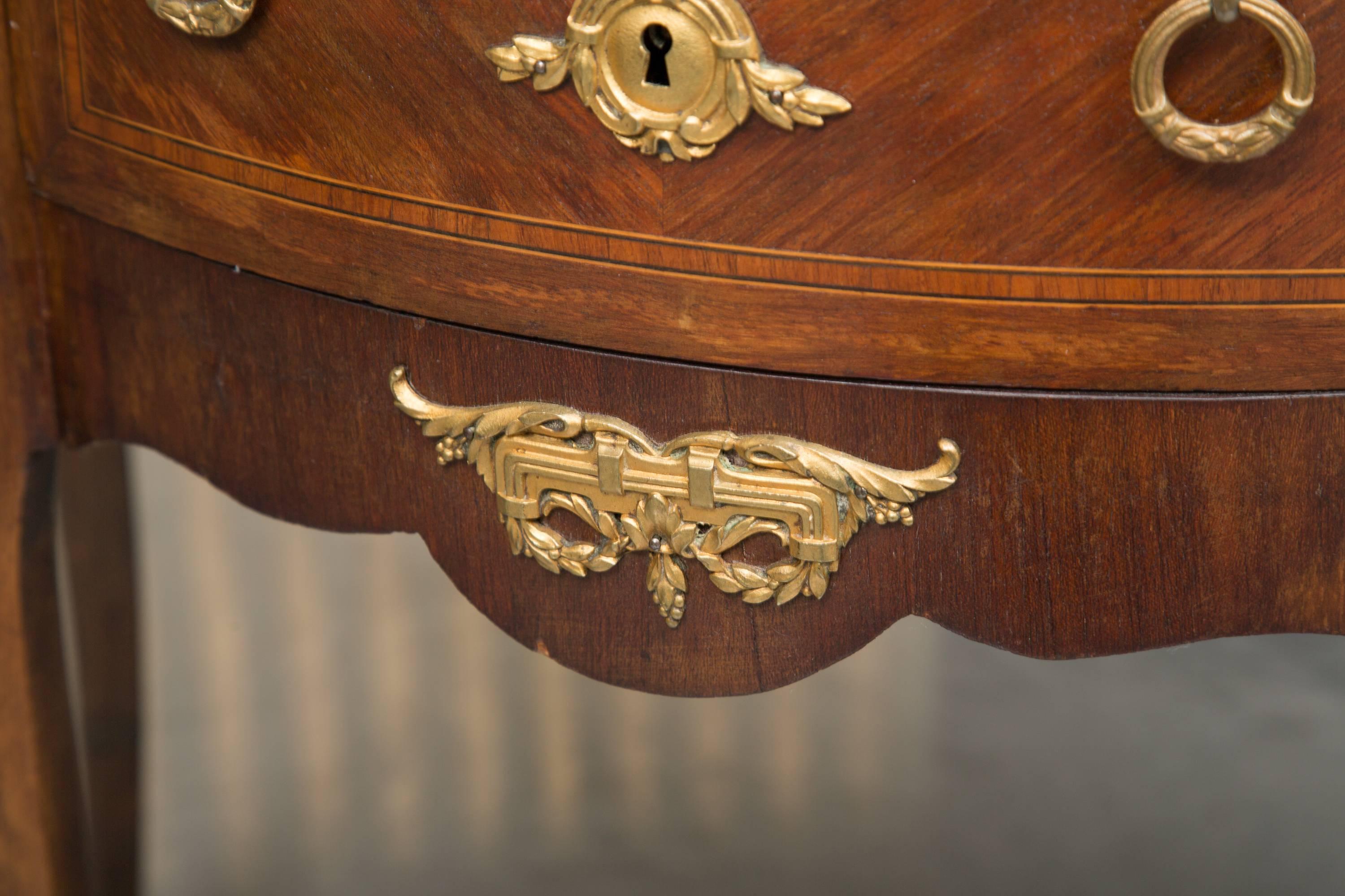 Louis XV Style French Demilune Commode with Marble Top 6