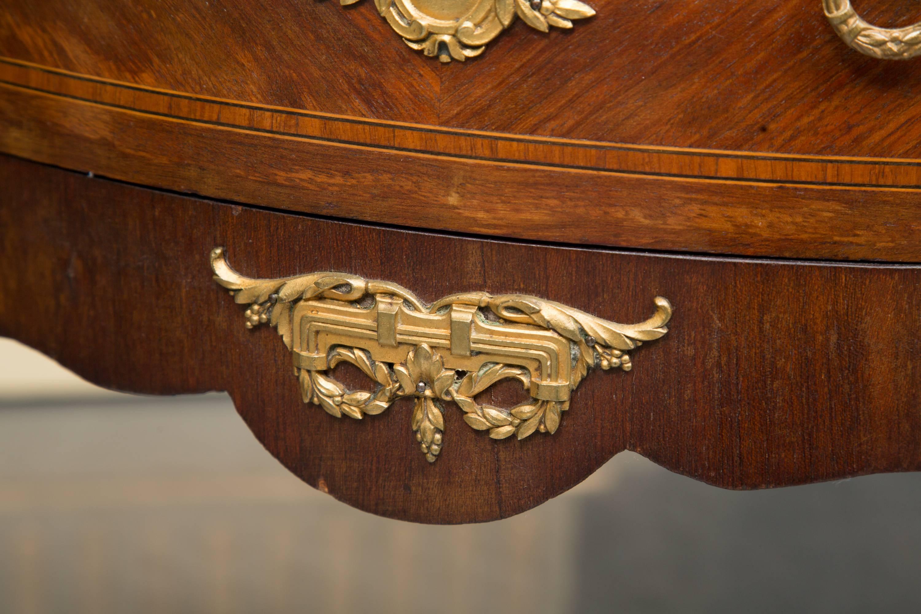 Louis XV Style French Demilune Commode with Marble Top 1