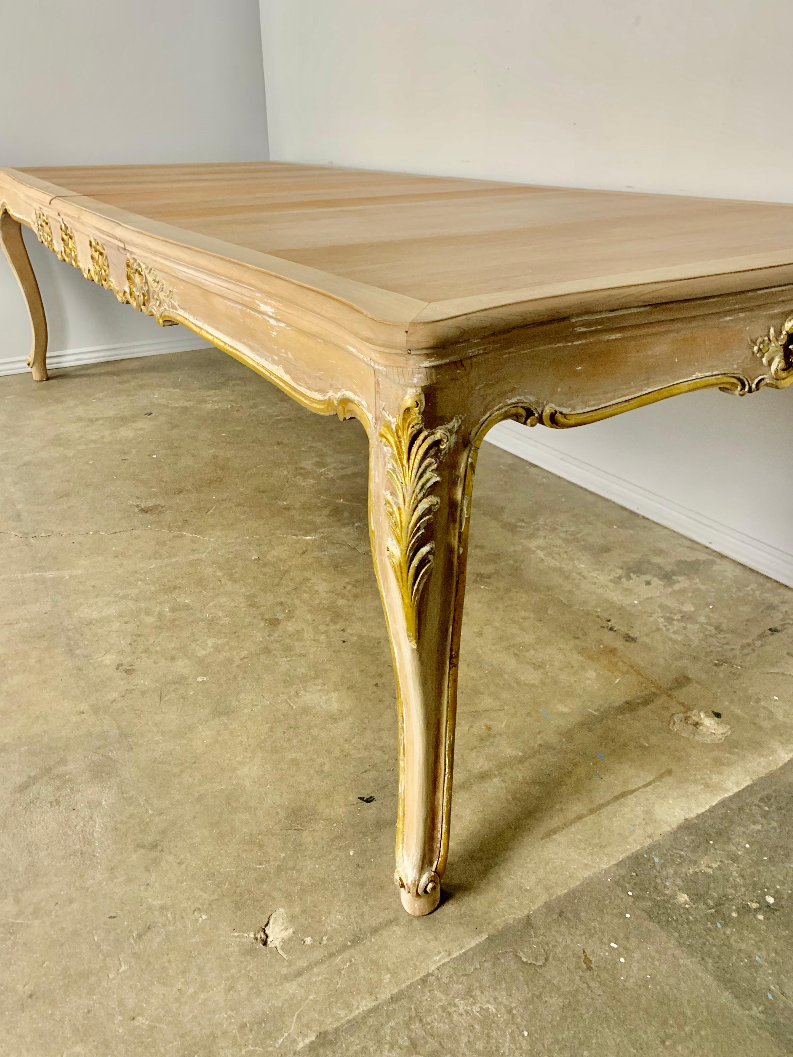 Mid-20th Century Louis XV Style French Dining Table w/ '3' Leaves