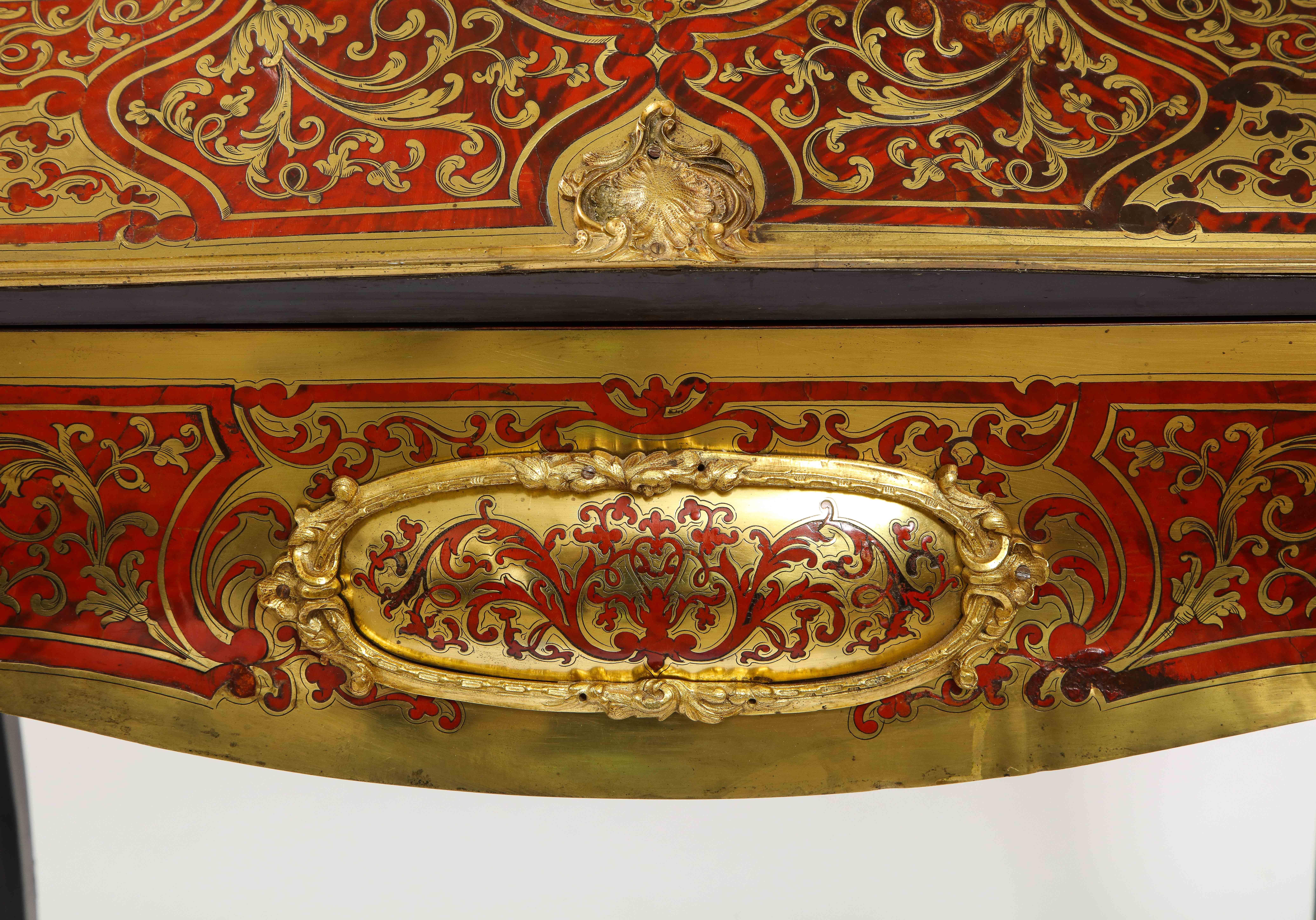 Schreibtisch oder Schrank aus Bronze mit Intarsien aus Boulle im Louis XV.-Stil im Angebot 5
