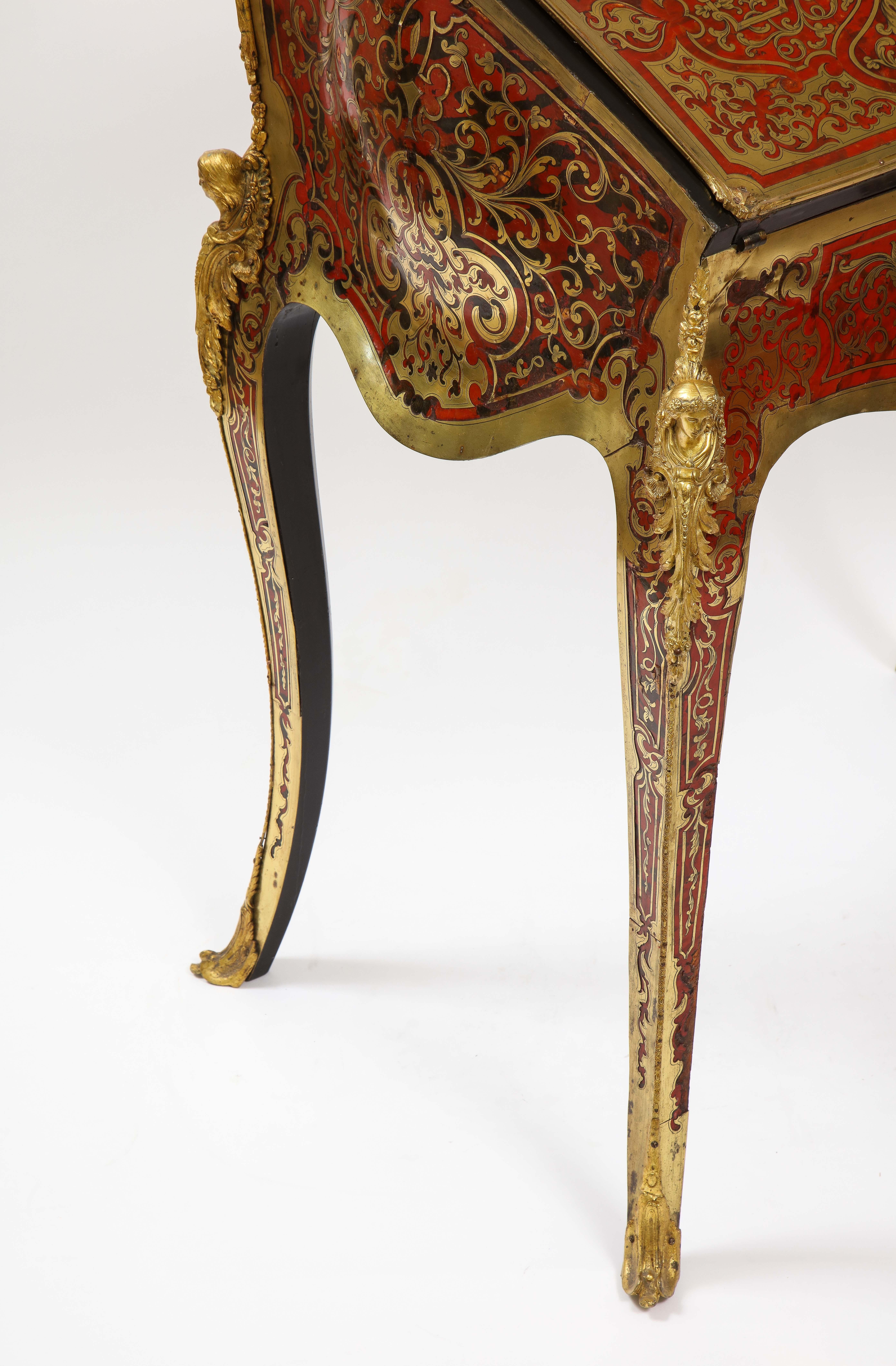 Schreibtisch oder Schrank aus Bronze mit Intarsien aus Boulle im Louis XV.-Stil im Angebot 6