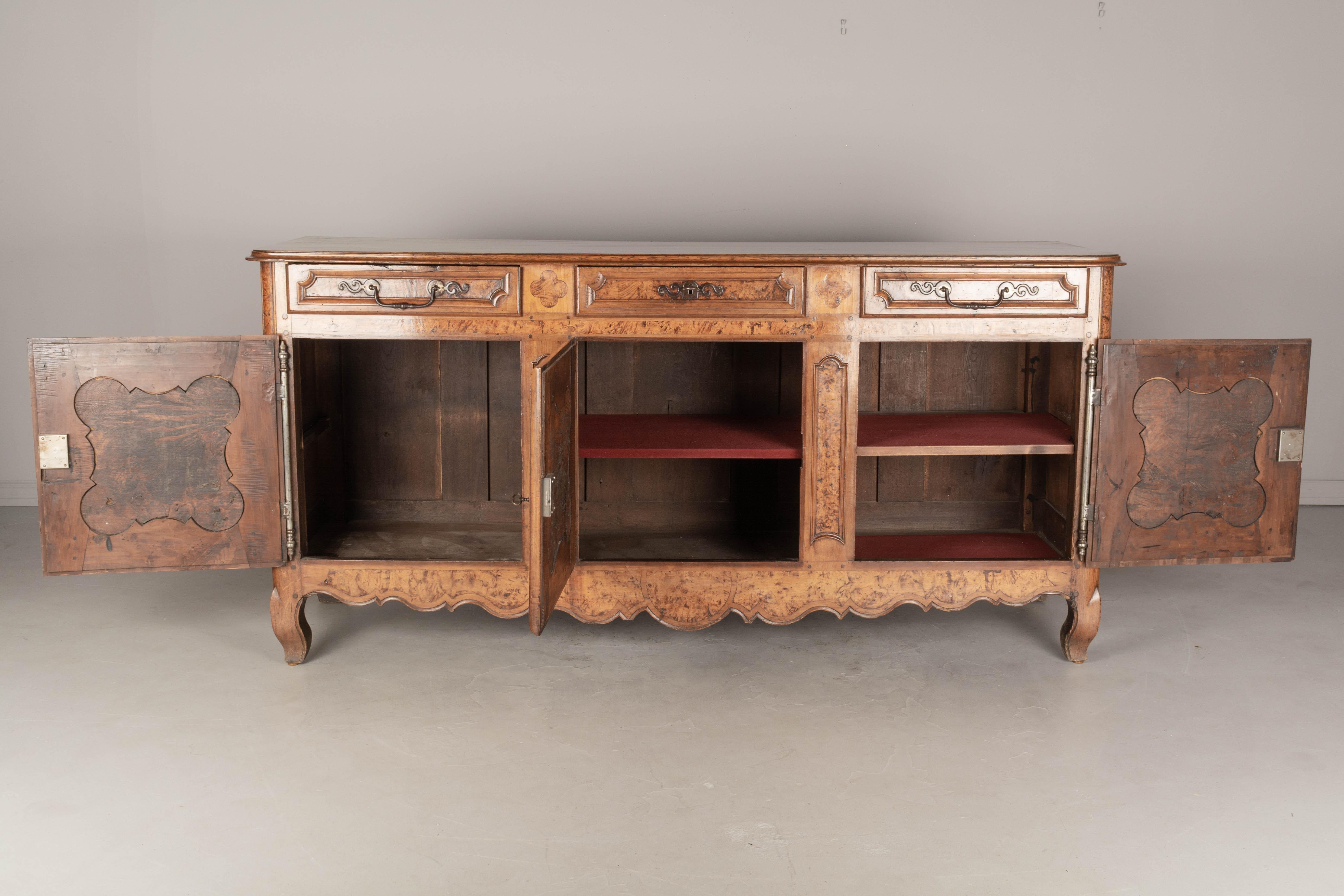 Hand-Carved Louis XV Style French Enfilade or Sideboard