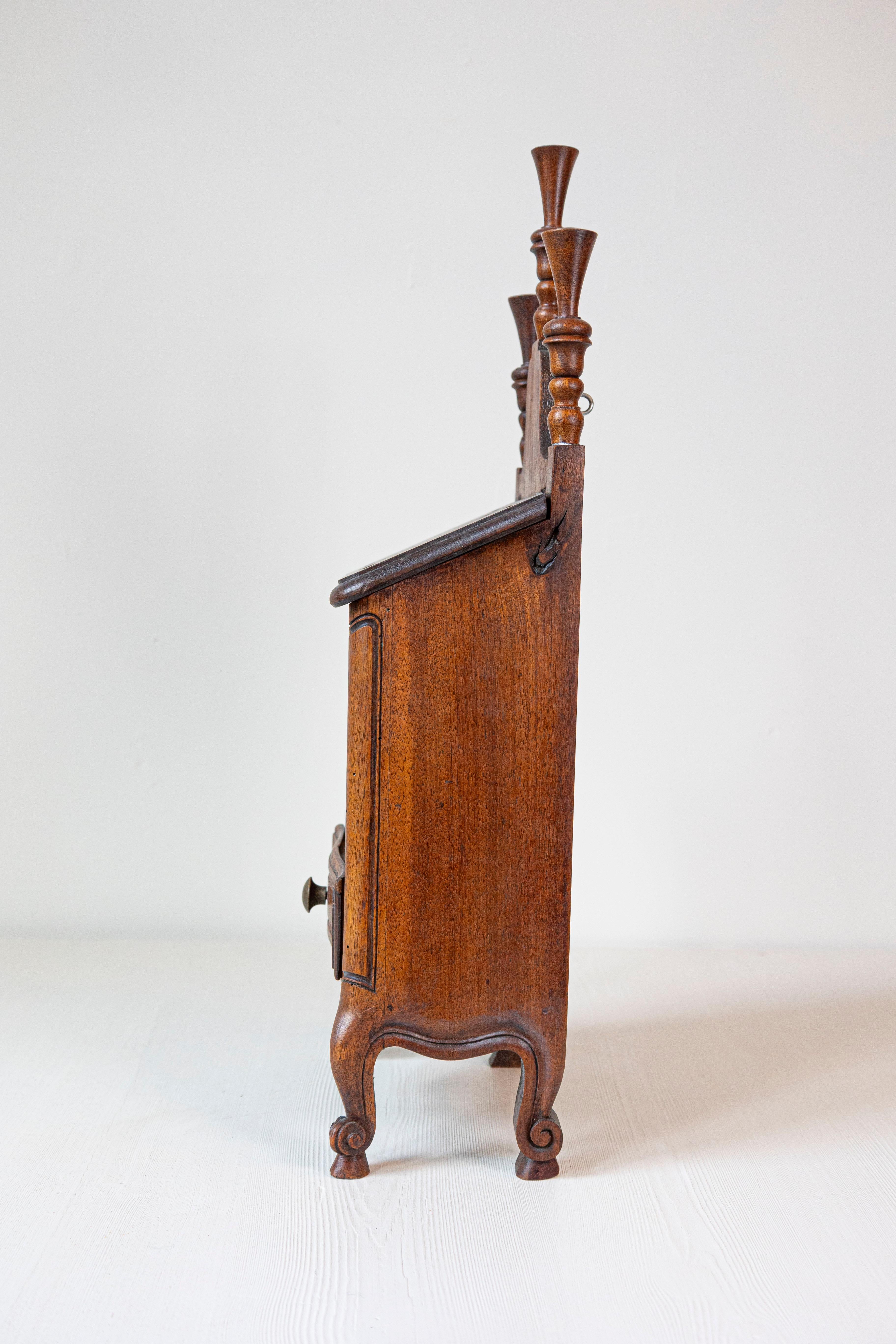 Walnut Louis XV Style French Farinerio Flour Box with Carved Floral Décor For Sale
