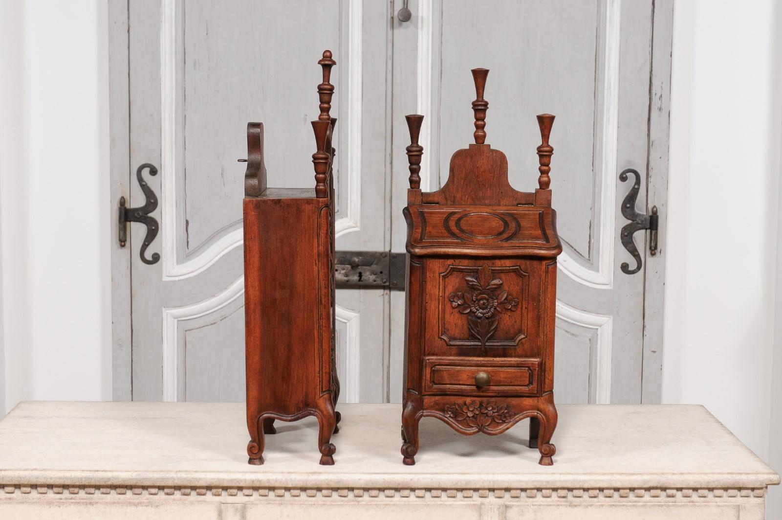 Louis XV Style French Farinerio Flour Boxes with Carved Floral Décor, Sold Each For Sale 4