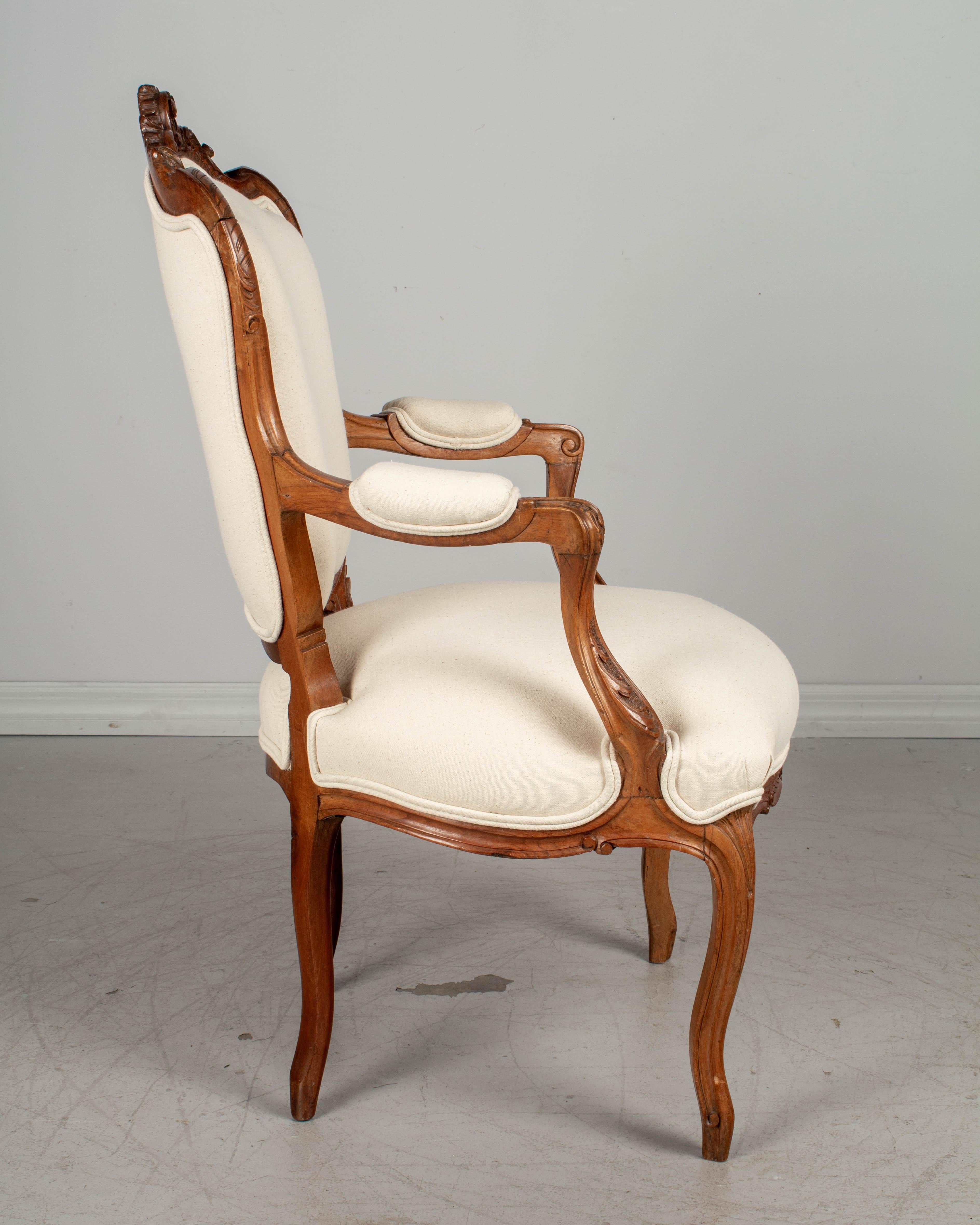 20th Century Louis XV Style French Fauteuil Armchair