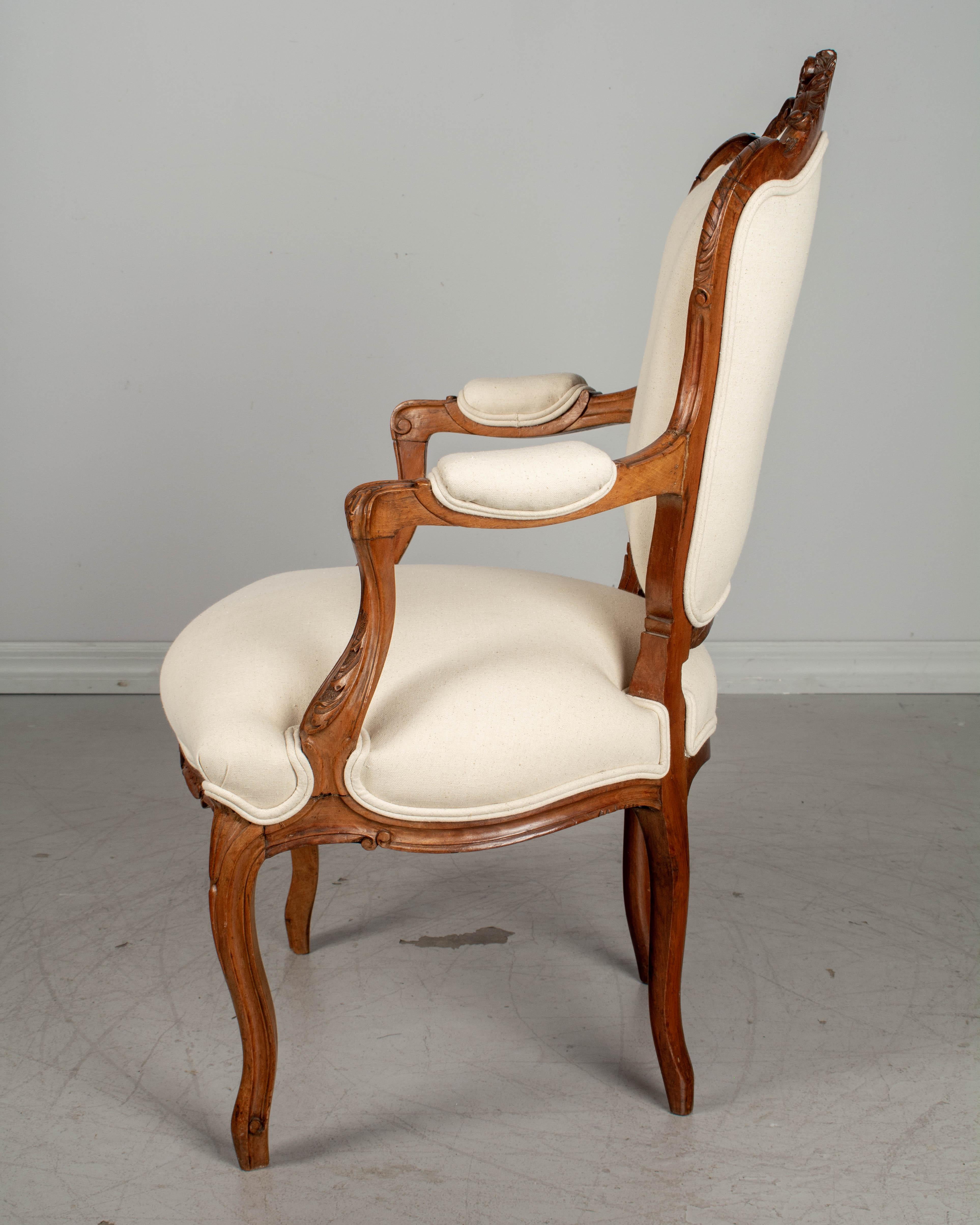Upholstery Louis XV Style French Fauteuil Armchair