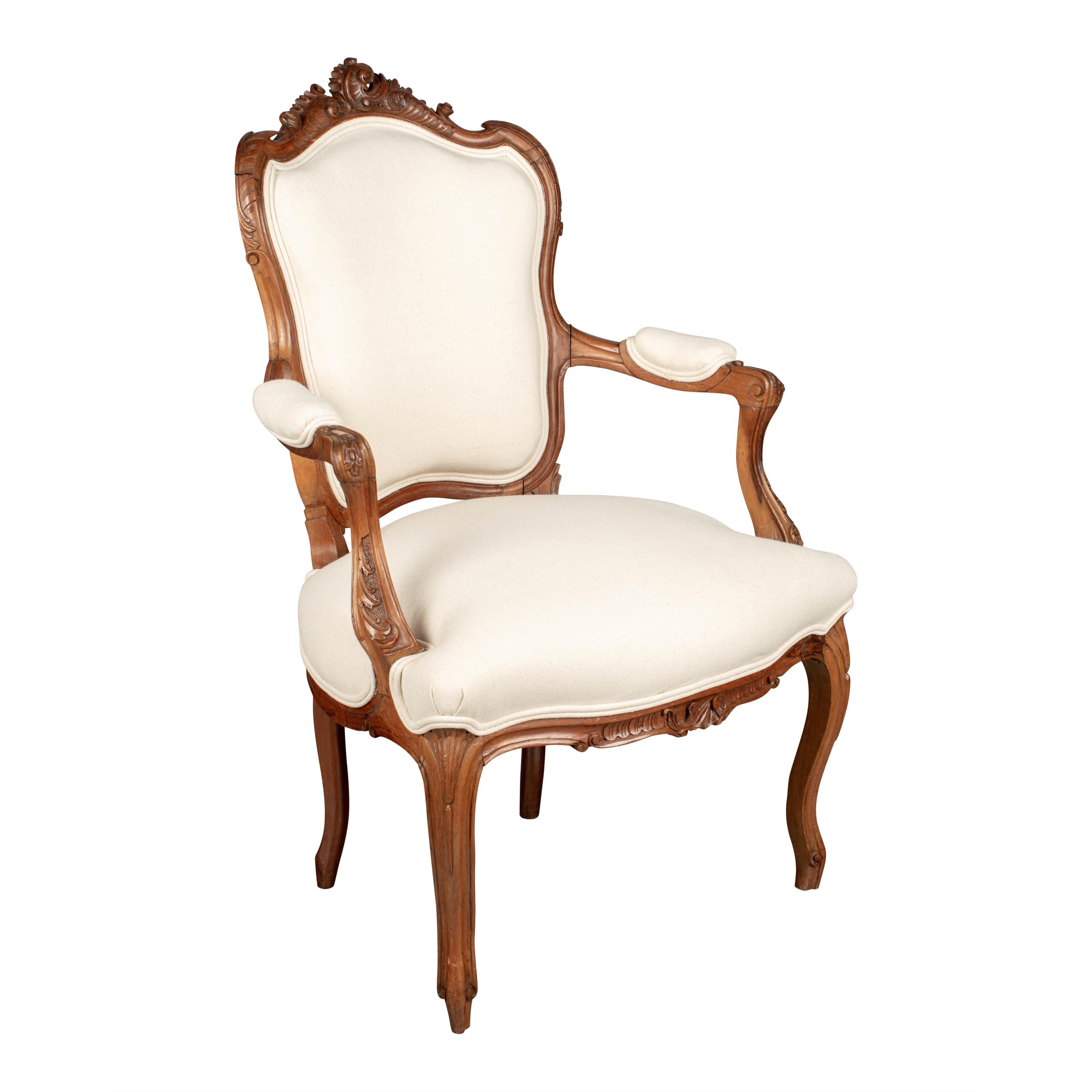 Louis XV Style French Fauteuil Armchair