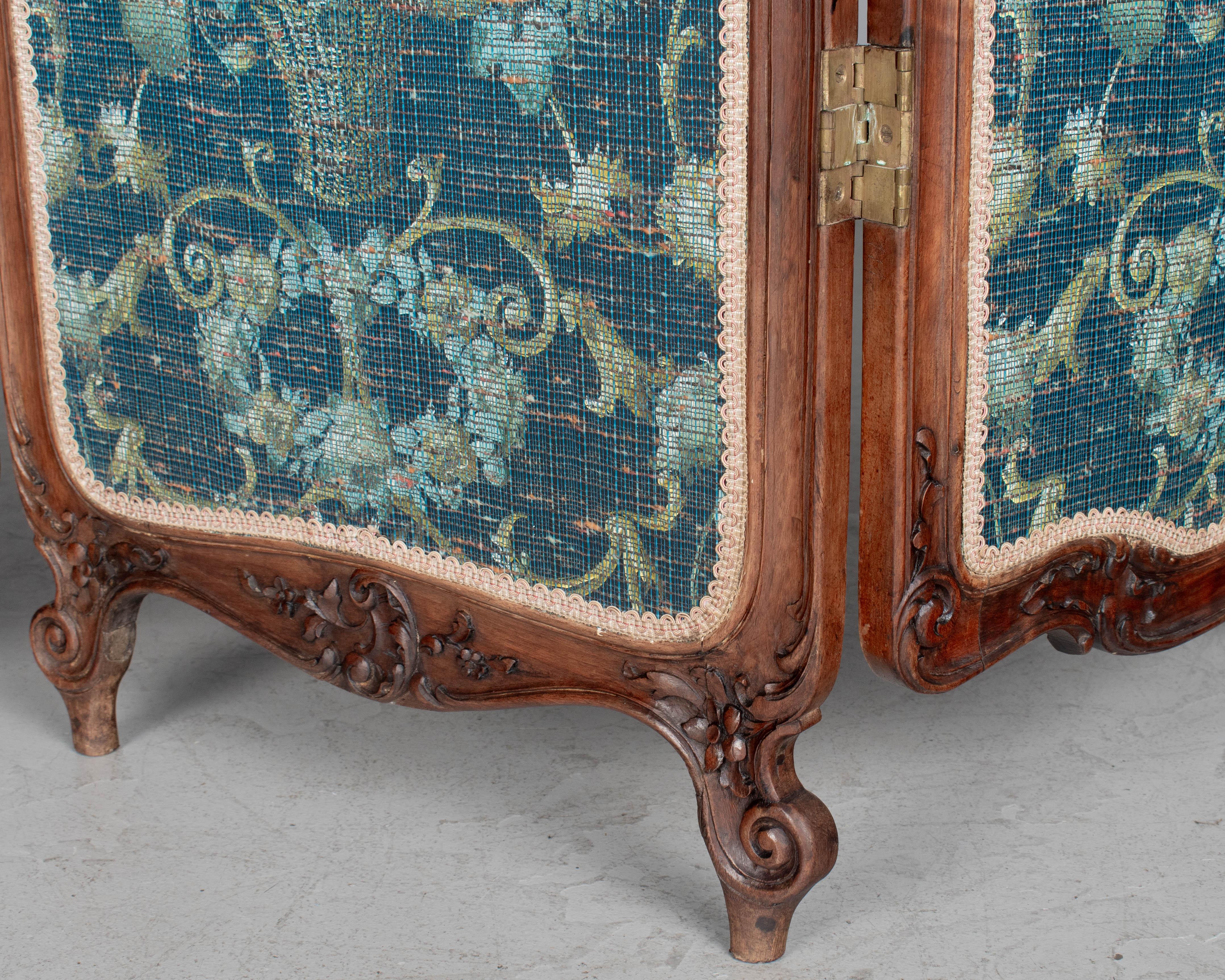 Hand-Carved Louis XV Style French Folding Screen or Room Divider