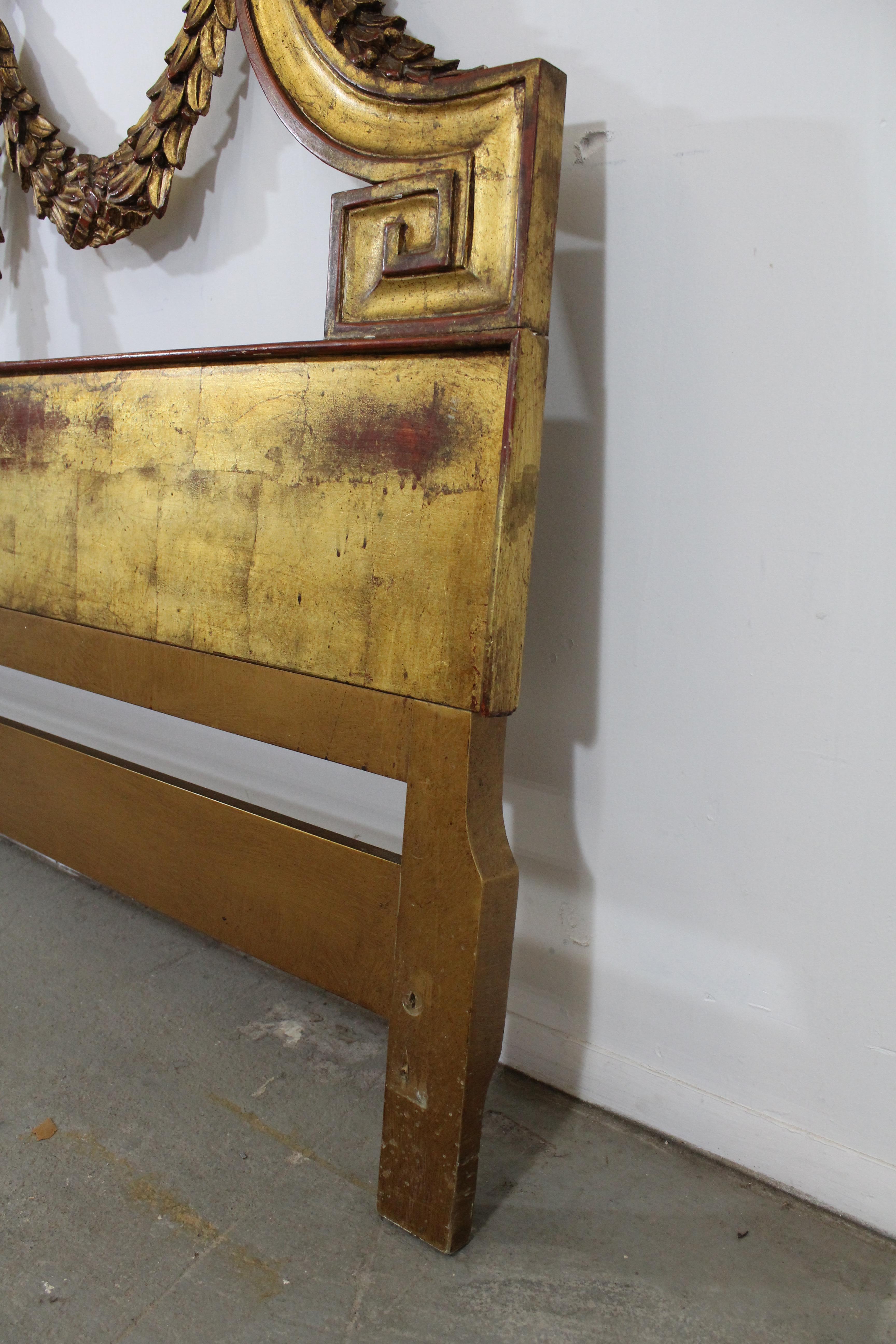 Louis XV Style French Gold Gilt Carved Fleur-De-Lis King Size Headboard 4