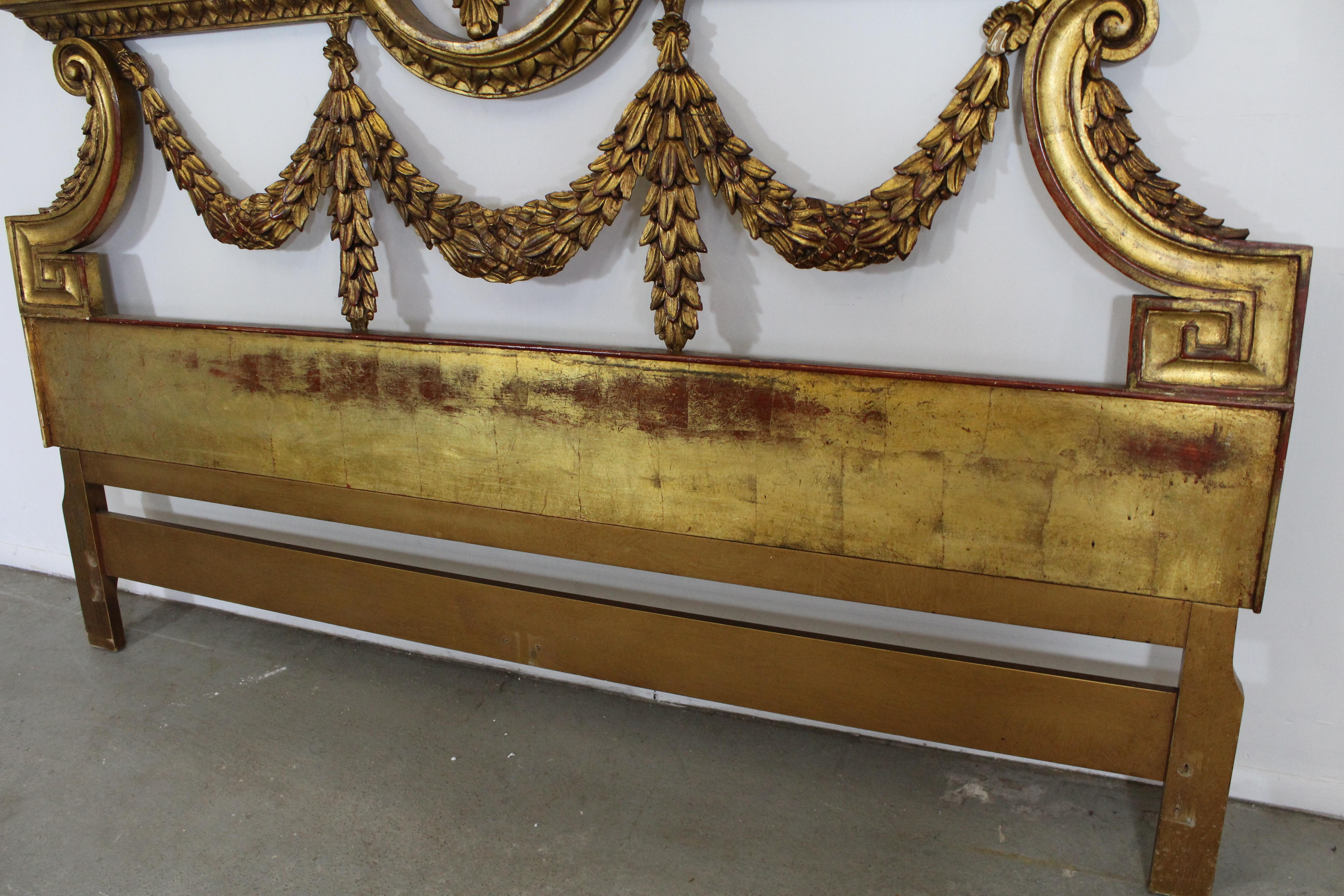 Unknown Louis XV Style French Gold Gilt Carved Fleur-De-Lis King Size Headboard