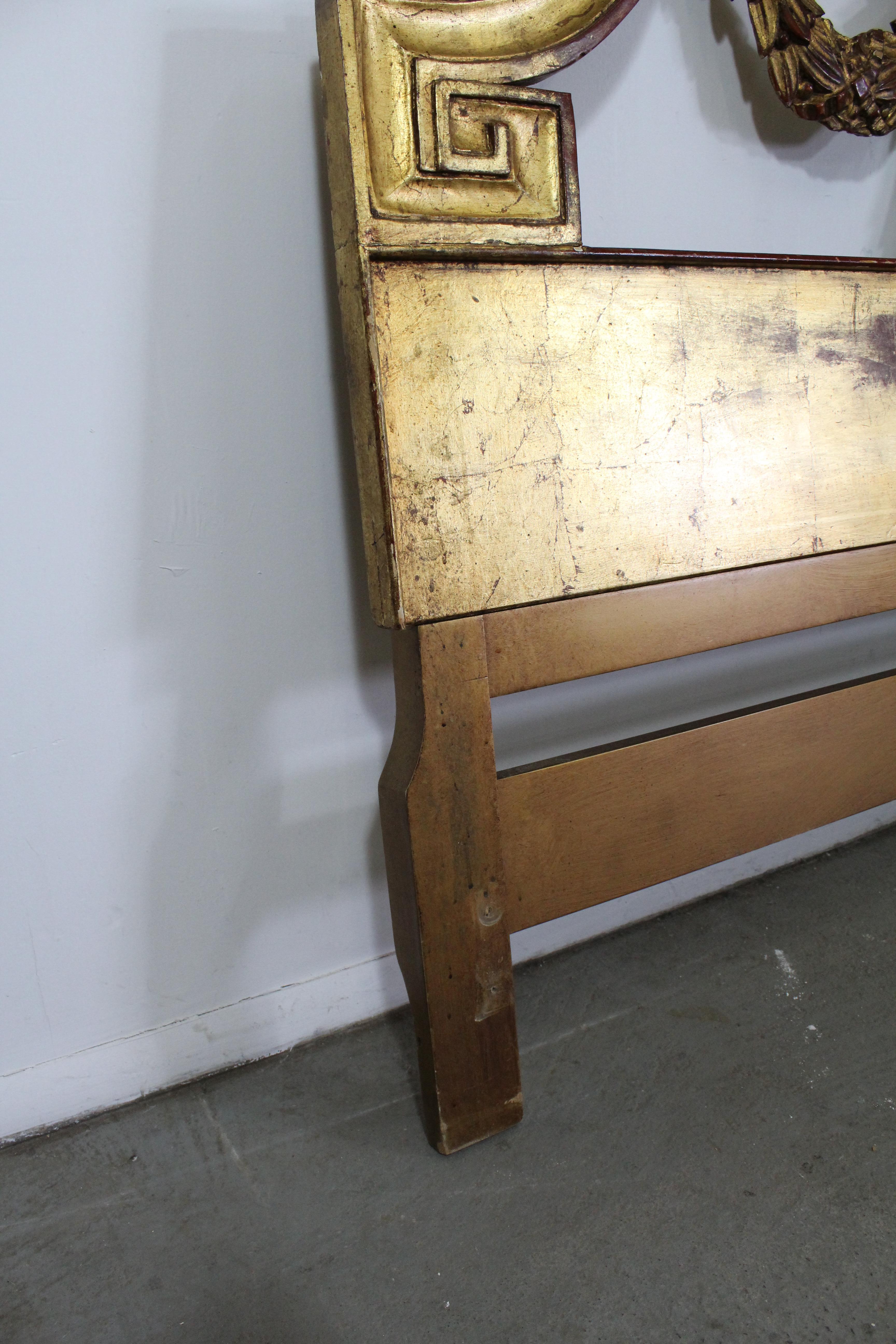 Louis XV Style French Gold Gilt Carved Fleur-De-Lis King Size Headboard 3