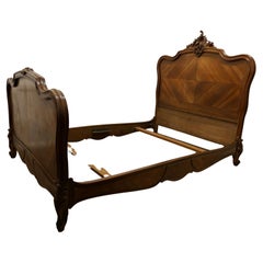 Louis XV Style French Golden Walnut Bed