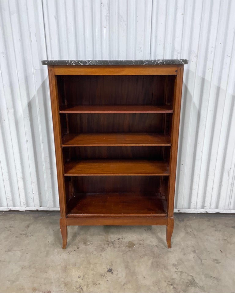 Louis XV Style French Marble Top Bookcase For Sale at 1stDibs