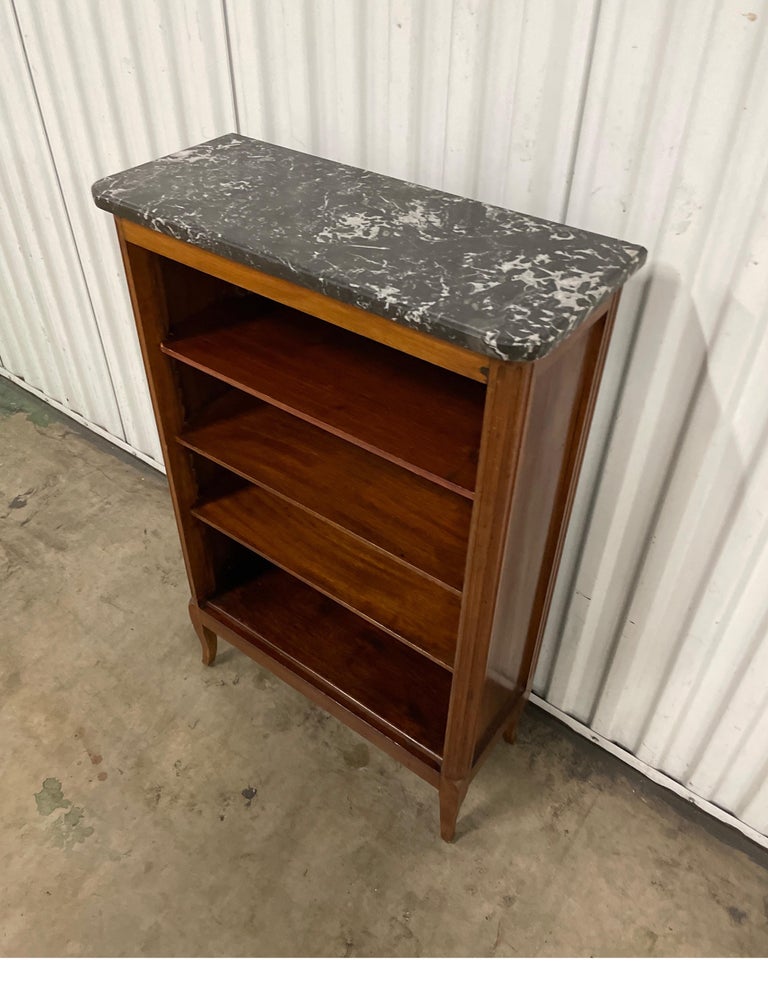 Louis XV Style French Marble Top Bookcase For Sale at 1stDibs