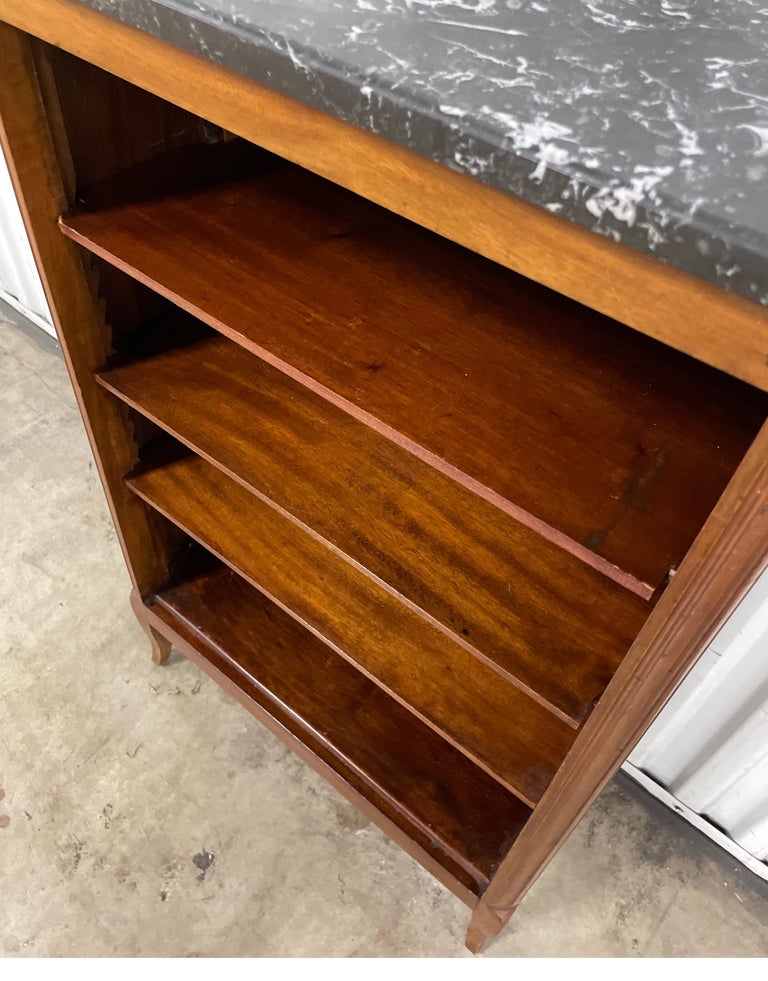 Louis XV Style French Marble Top Bookcase For Sale at 1stDibs