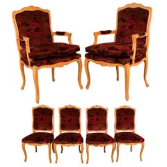 Vintage Louis XV Style French Provincial Century Furniture Dining Chairs