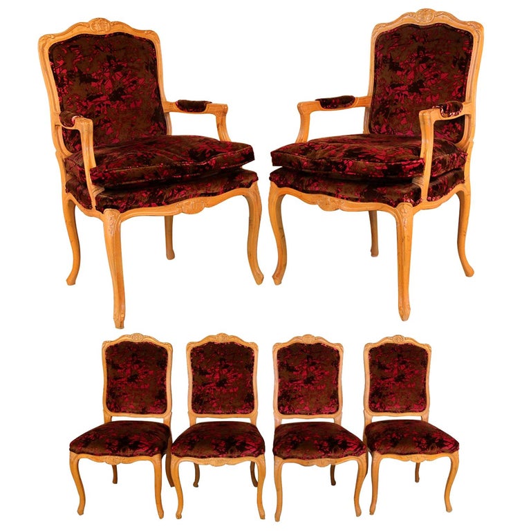 Louis XV Style French Provincial Century Furniture Dining Chairs at