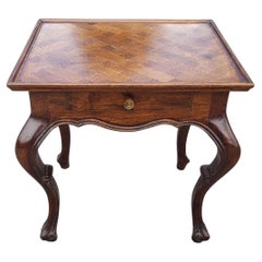 Louis XV Style French Provincial Parquet Walnut Side Table