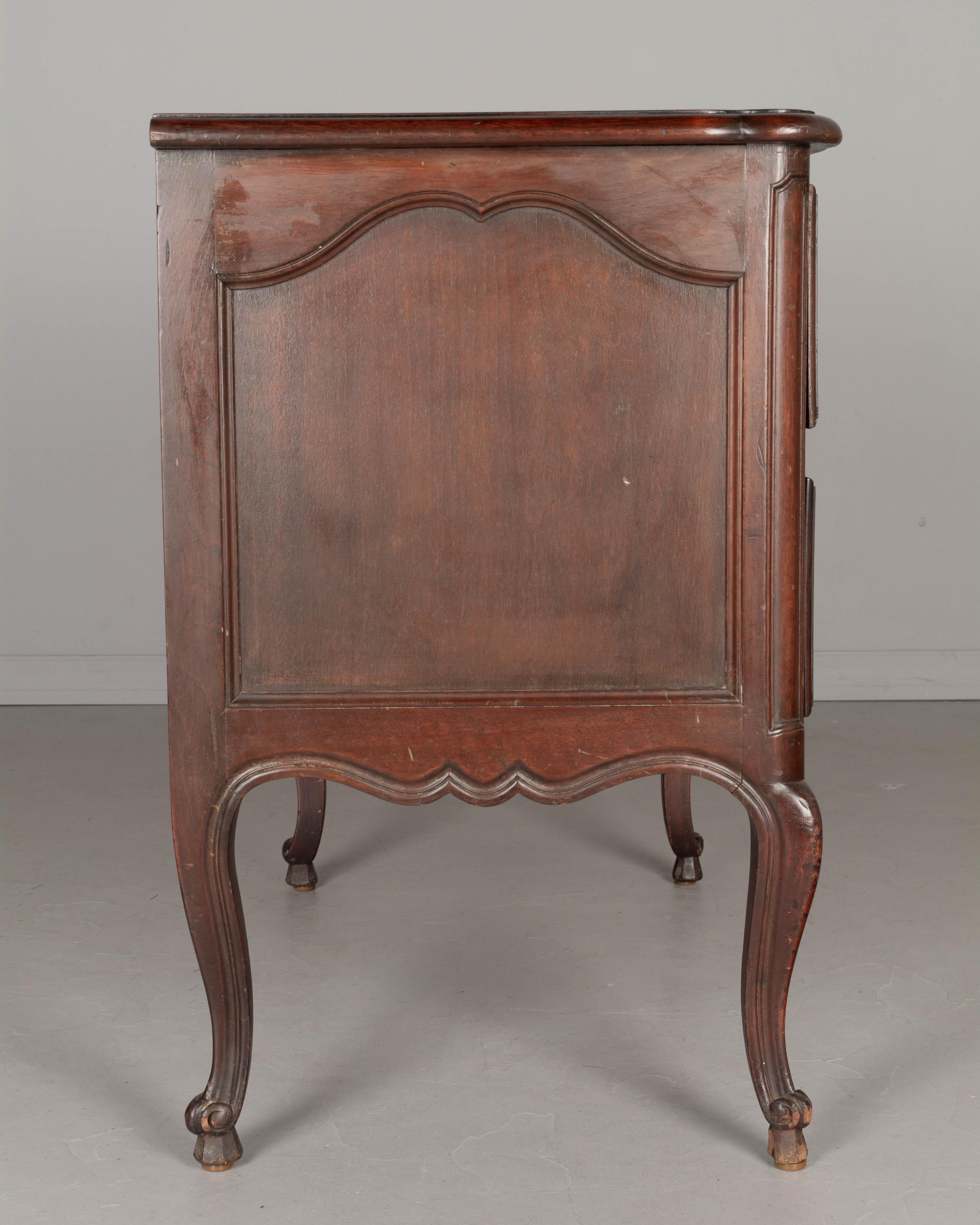 Bronze Louis XV Style French Serpentine Front Commode For Sale