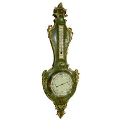 Louis XV Style French Vernis Martin Aneroid Barometer