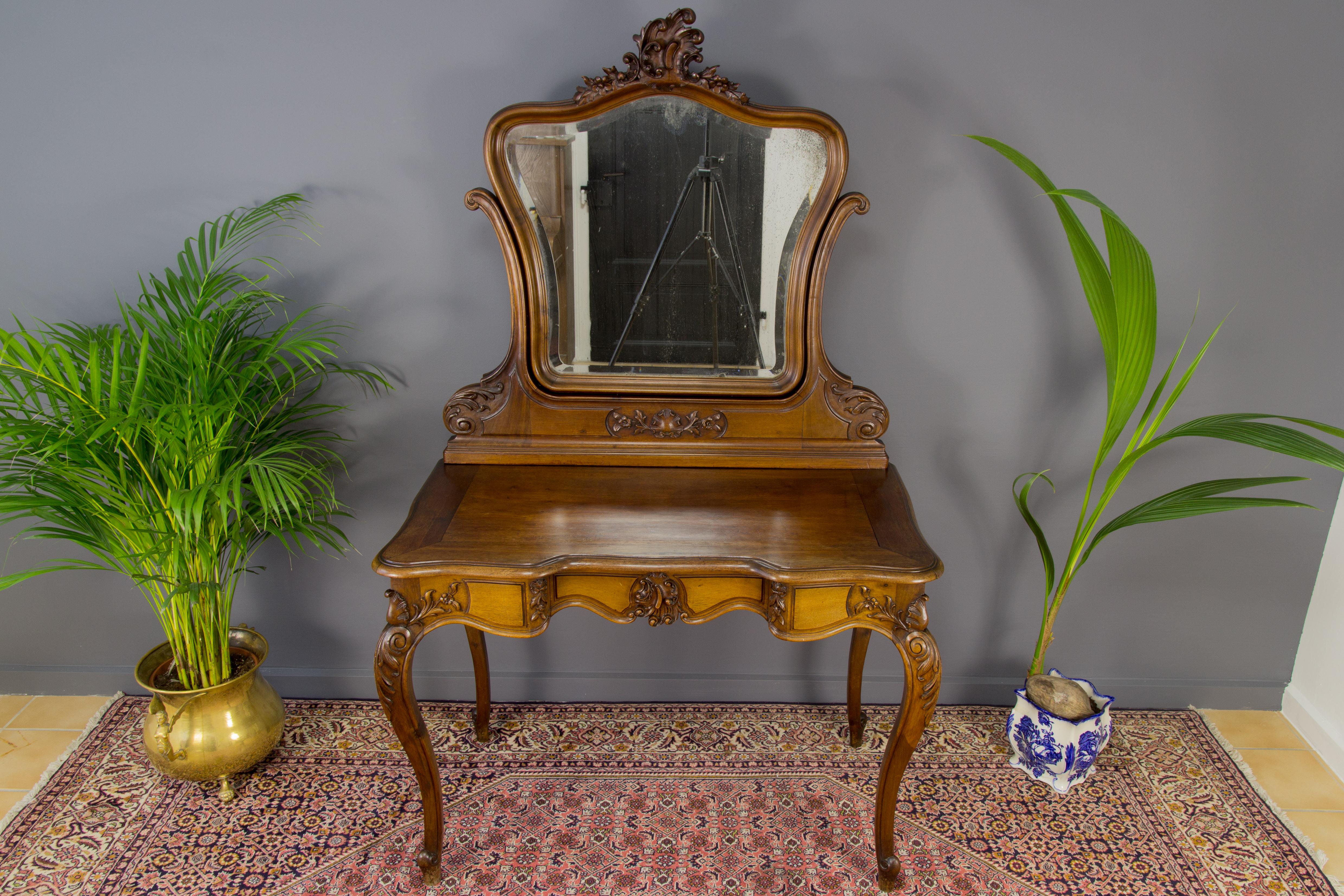 Louis XV Style French Walnut Dressing Table 5