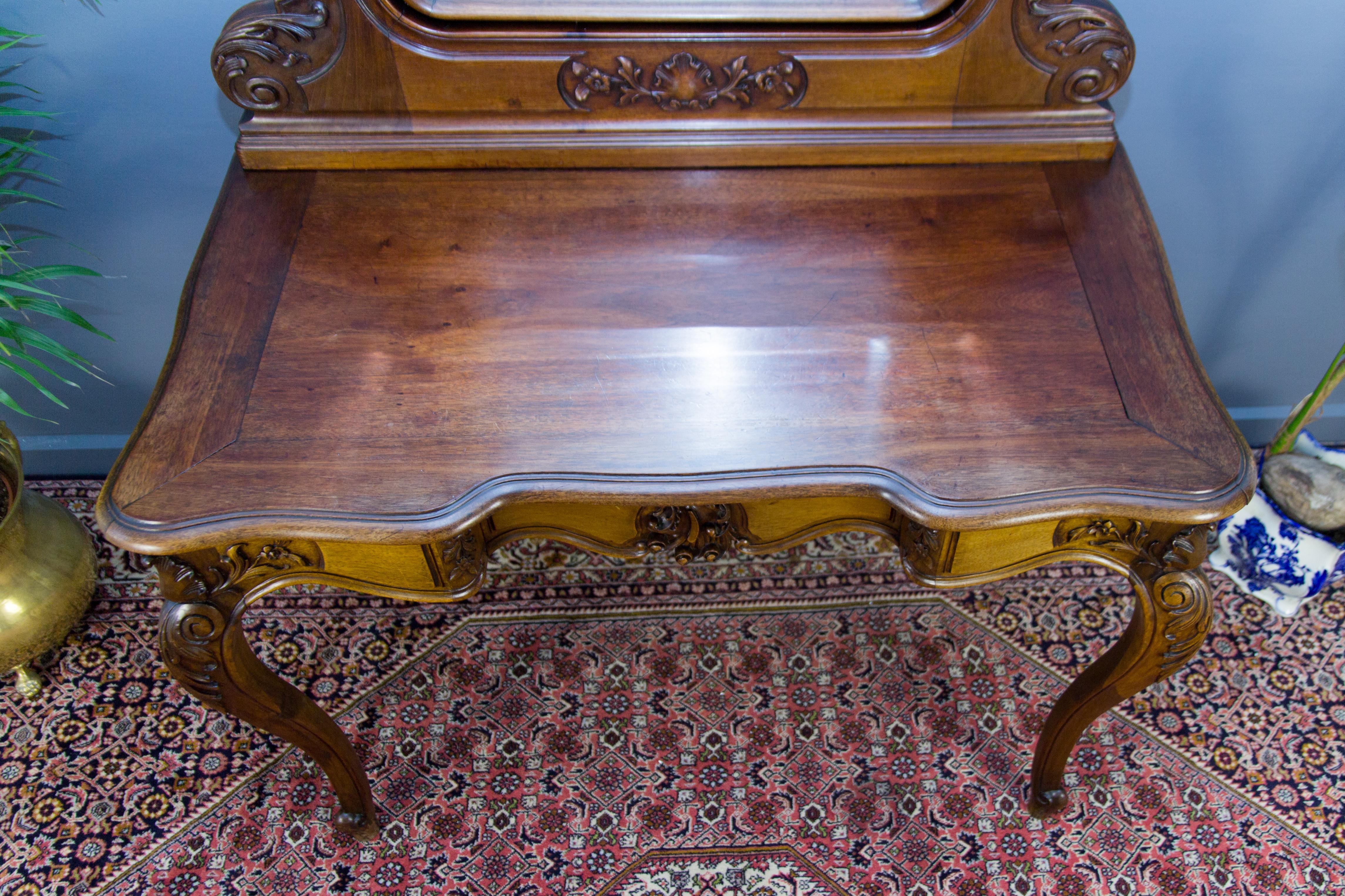 Louis XV Style French Walnut Dressing Table 6