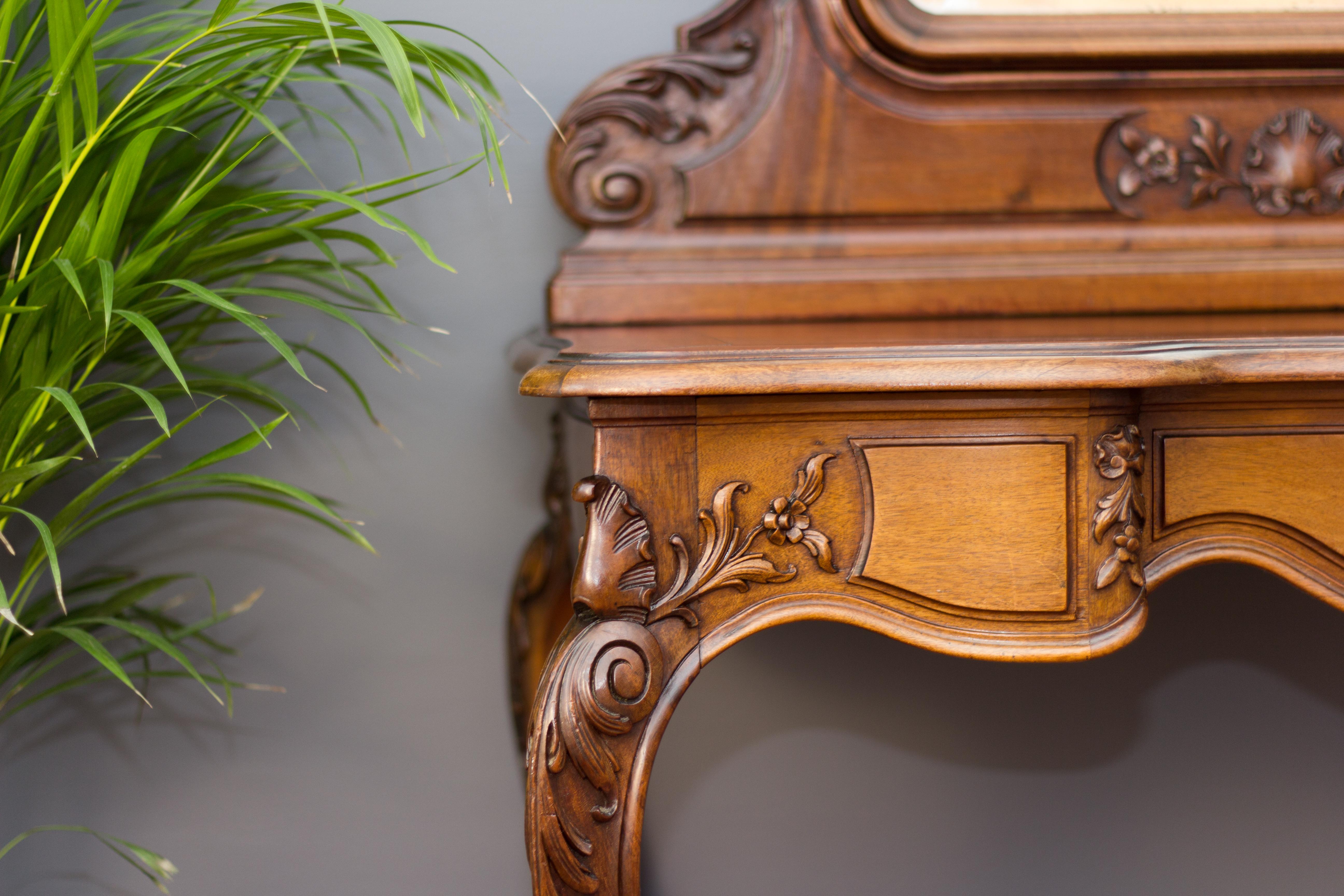 Louis XV Style French Walnut Dressing Table 11