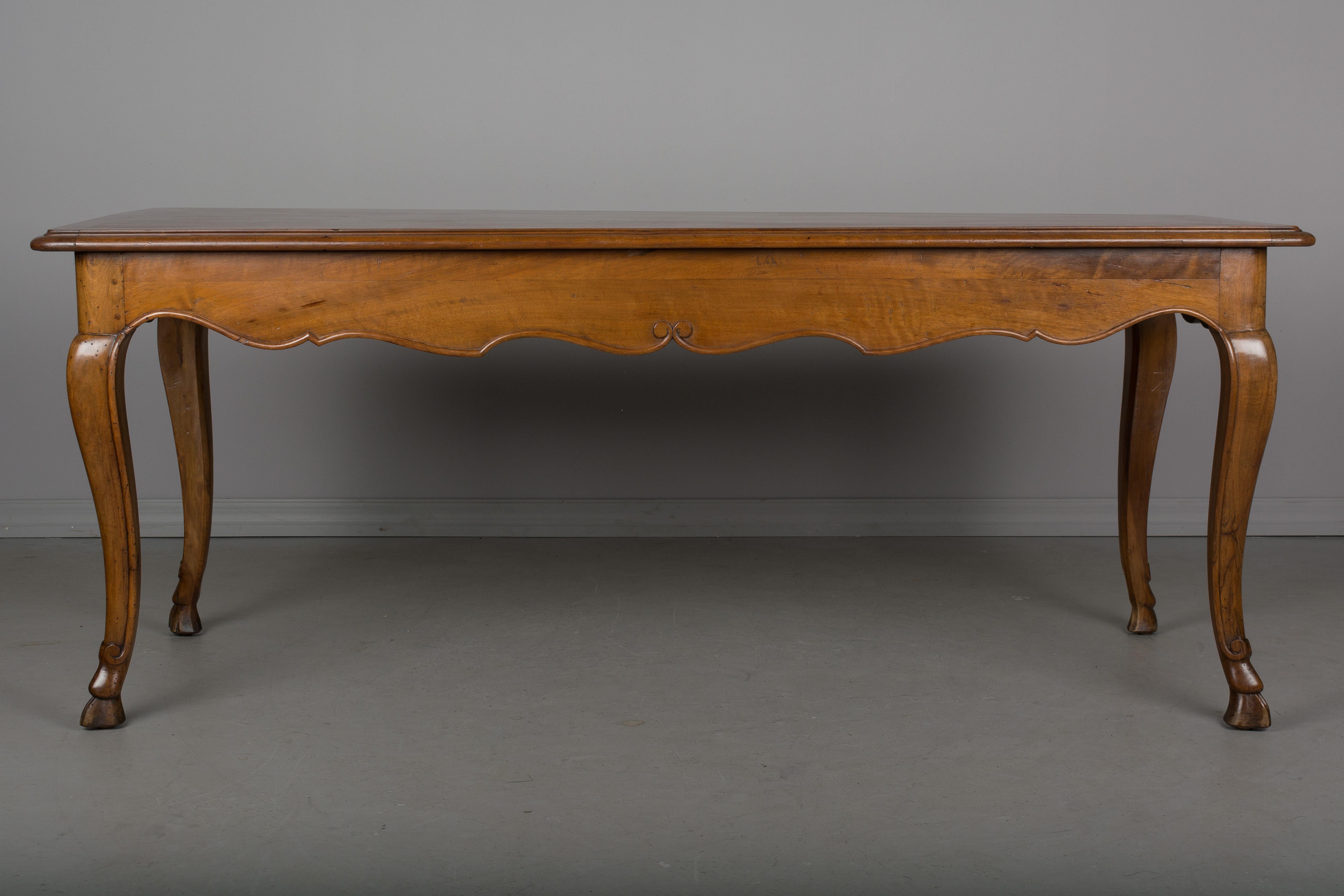 Hand-Crafted Louis XV Style French Walnut Table