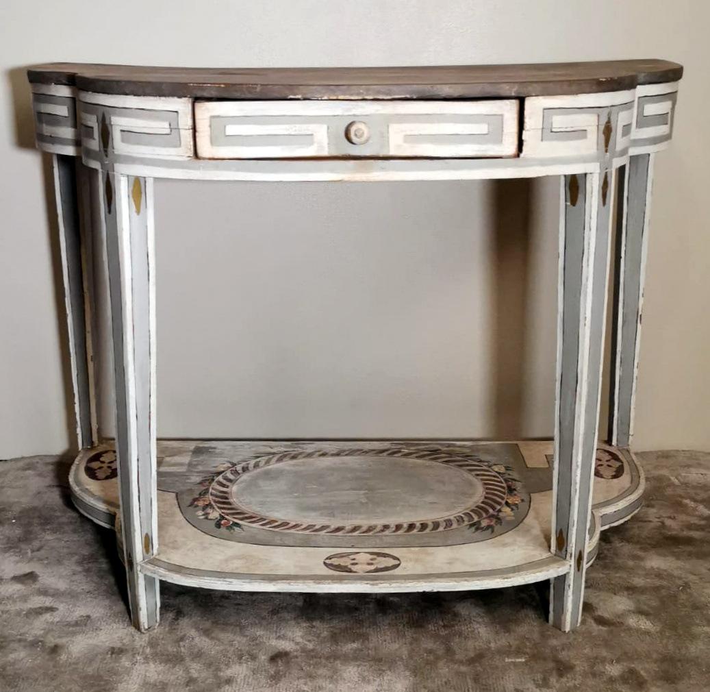 Lacquered Louis XV Style French Wood Console Table with White Matte Lacquer Finish For Sale