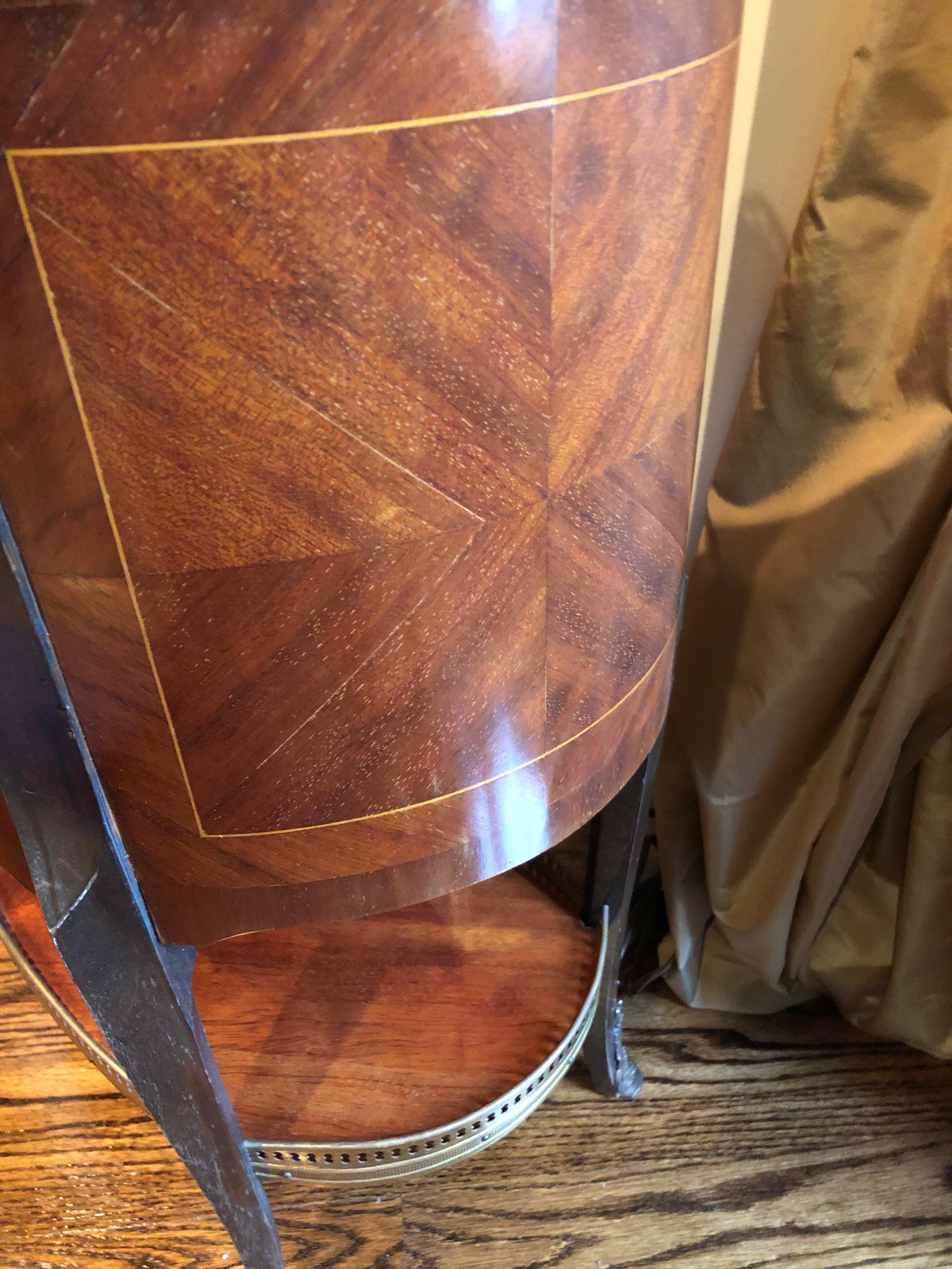 Louis XV Style Fruitwood and Marble Kidney Shaped Side Table 4