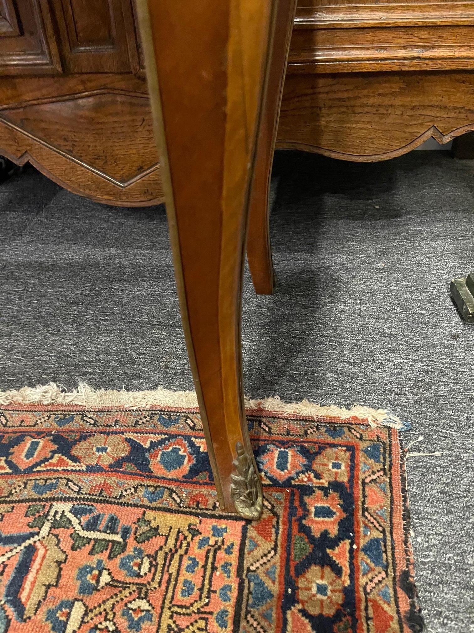 Louis XV Style Fruitwood and Marquetry Side Table, Late 19th Century In Good Condition For Sale In Savannah, GA