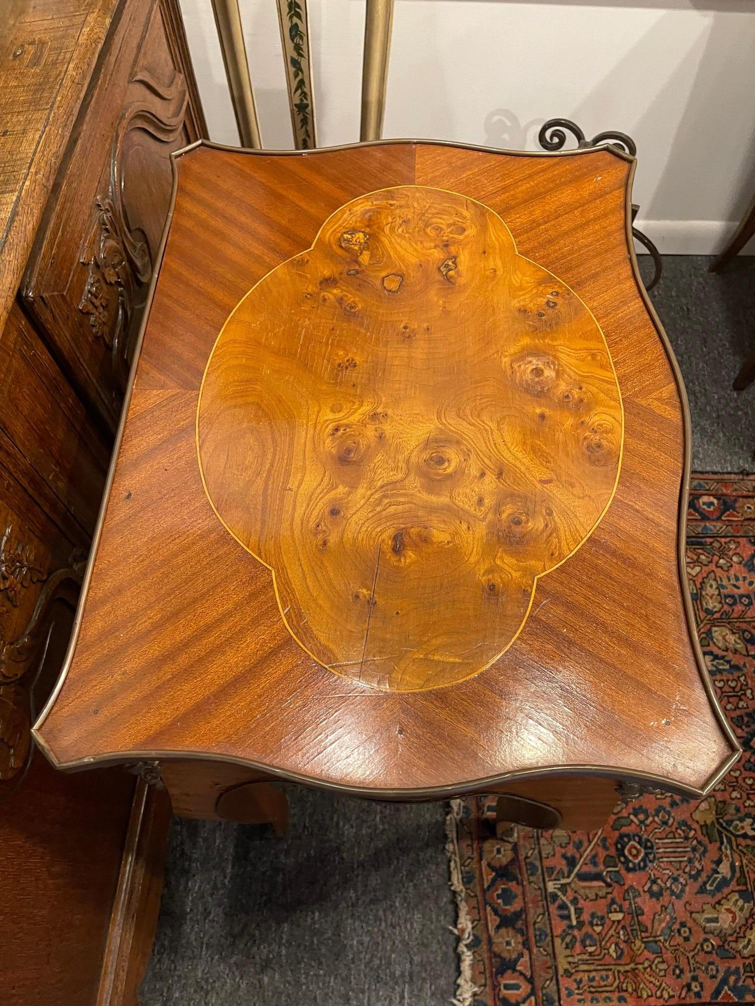 Louis XV Style Fruitwood and Marquetry Side Table, Late 19th Century For Sale 2