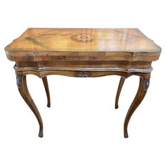 Louis XV Style Game Table – 19th Century – Walnut and Marquetry