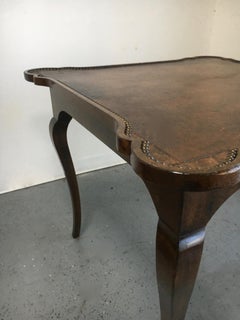 Louis XV Style Game Table with Leather Top