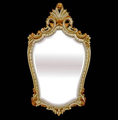 Louis XV Style Gilded and Painted Wood Mirror
