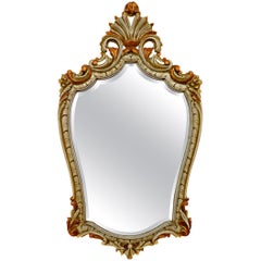 Louis XV Style Gilded and Painted Wood Mirror