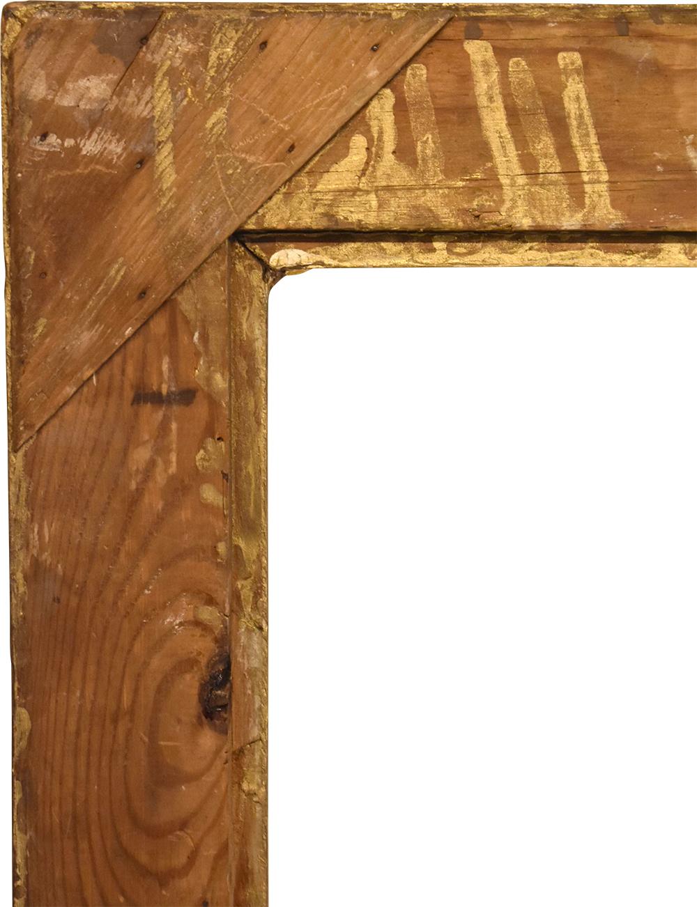 American Gilt Picture Frame for canvas art in Louis XV Style, circa 1890. Restored and with both original and restored surface. A versatile frame that can be used on a variety of works of art.

Rabbet Dimensions: 25.5