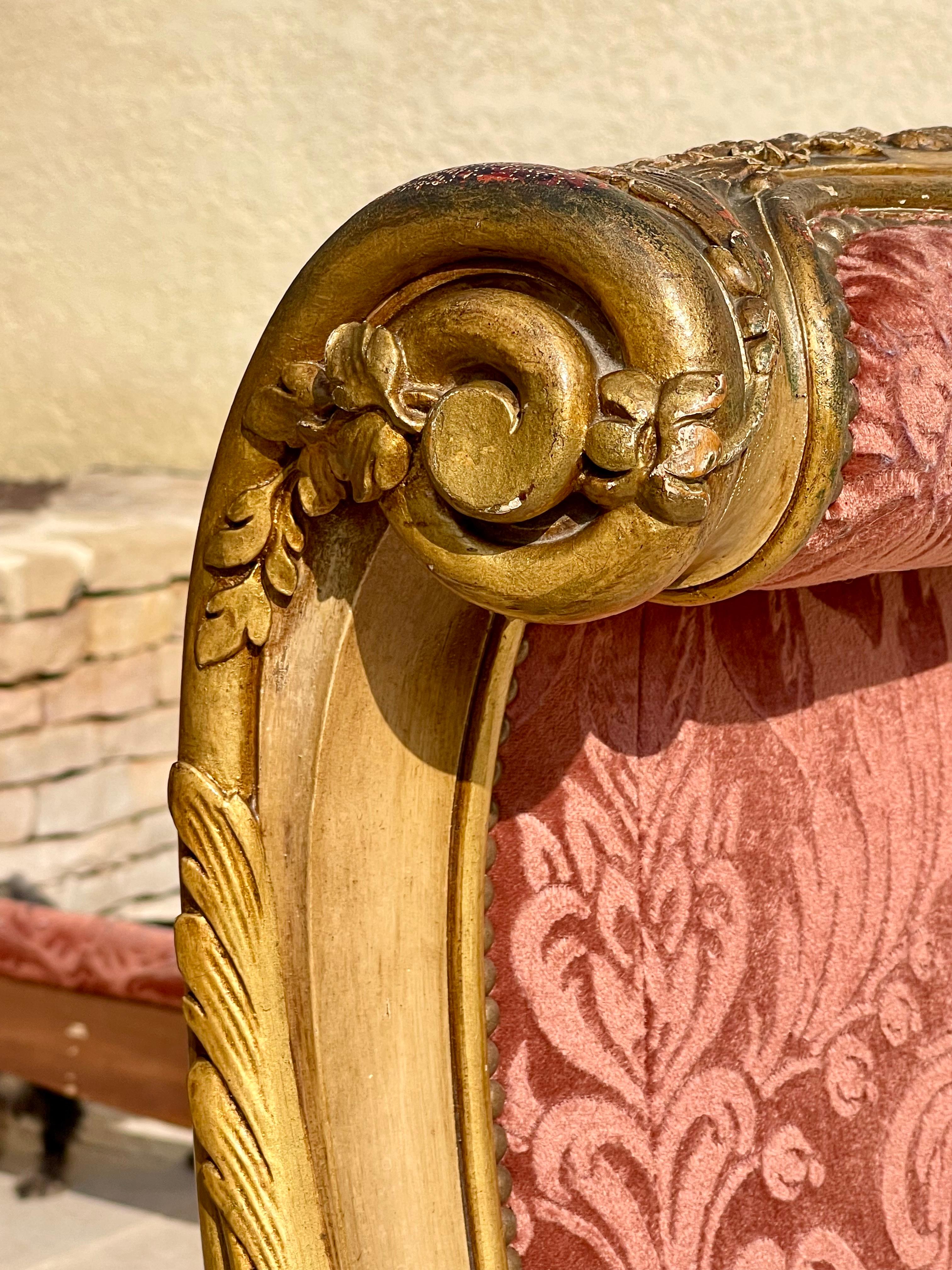 Louis XV Stil Vergoldetes Wood Bett im Angebot 6