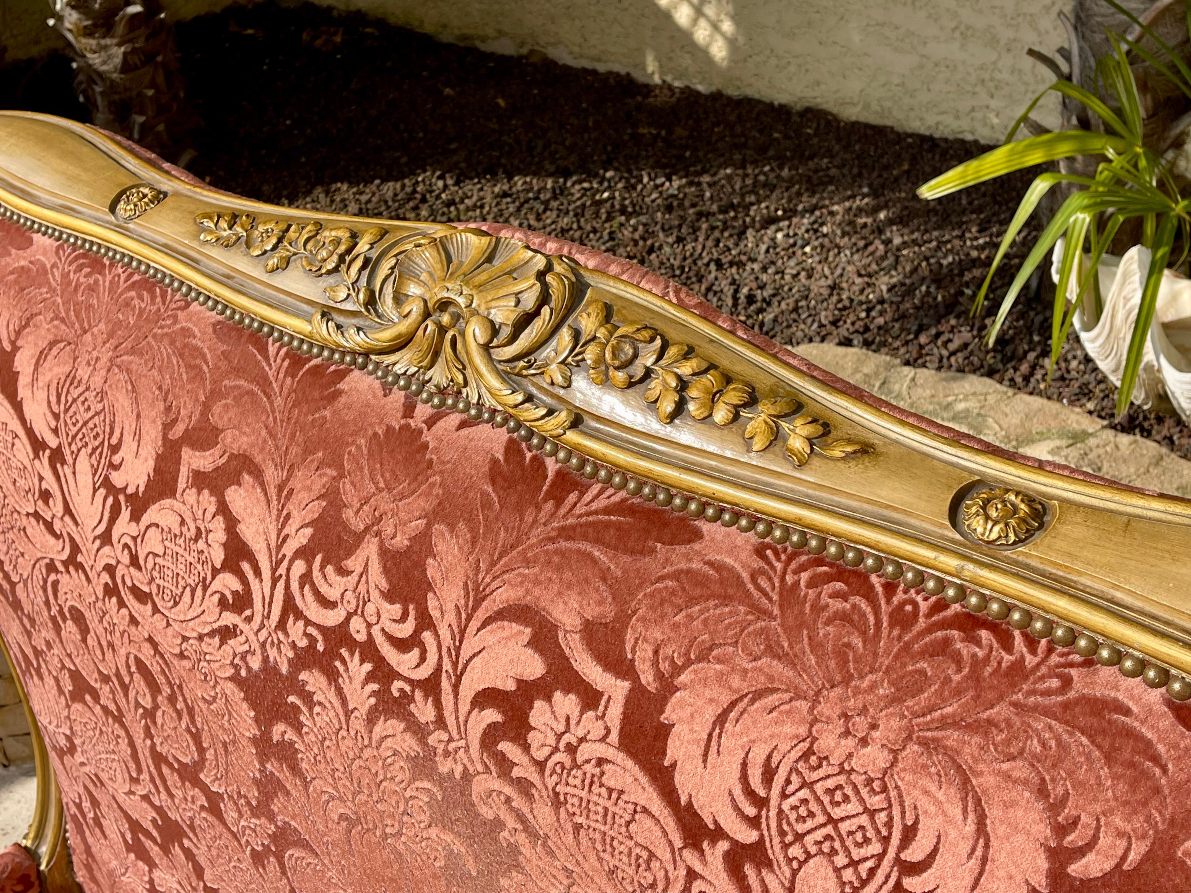 Louis XV Stil Vergoldetes Wood Bett (Louis XV.) im Angebot