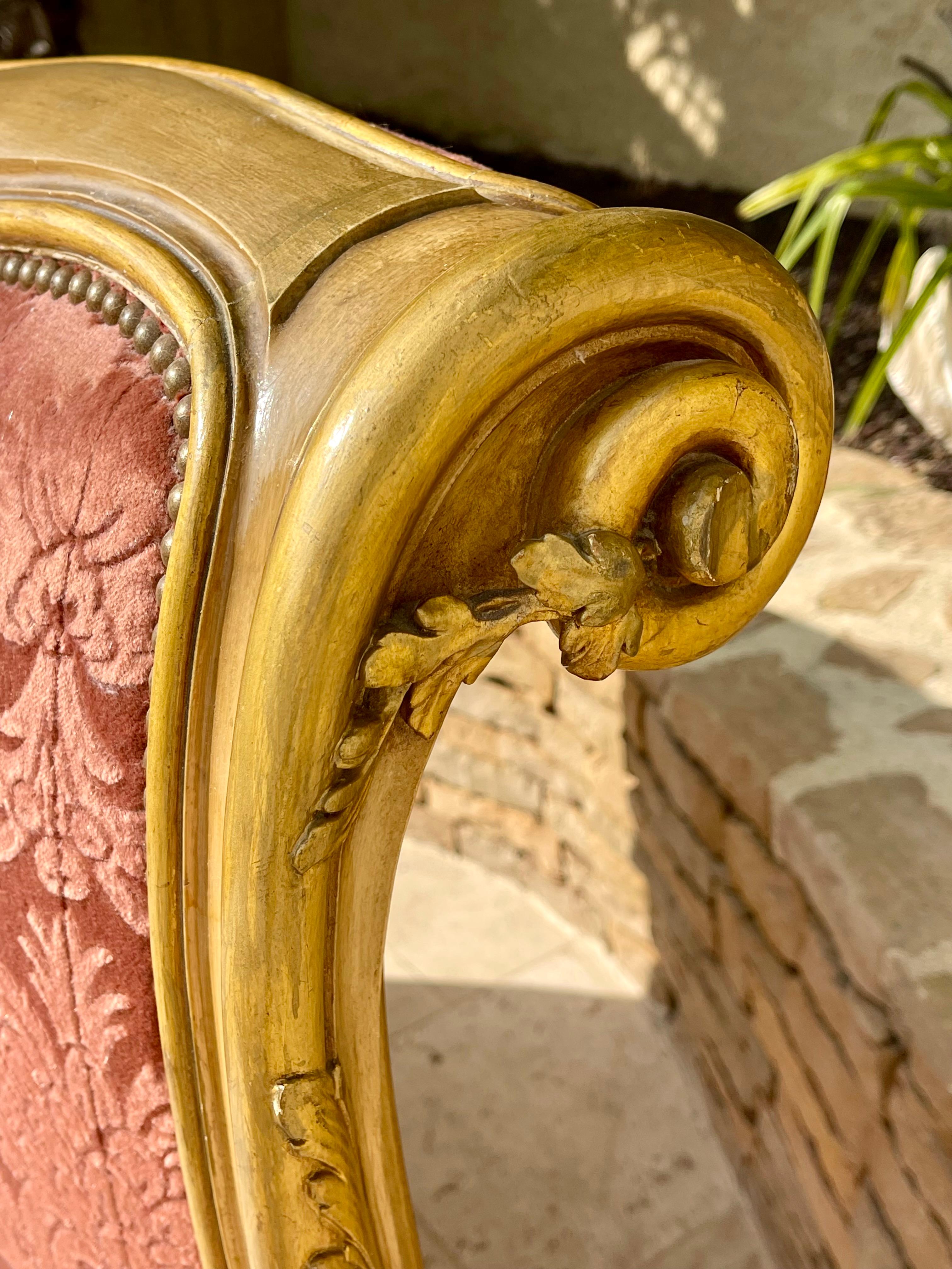 Louis XV Stil Vergoldetes Wood Bett im Zustand „Gut“ im Angebot in Beaune, FR