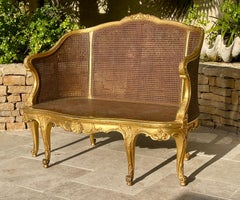 Louis XV Style Gilded Wood Bench