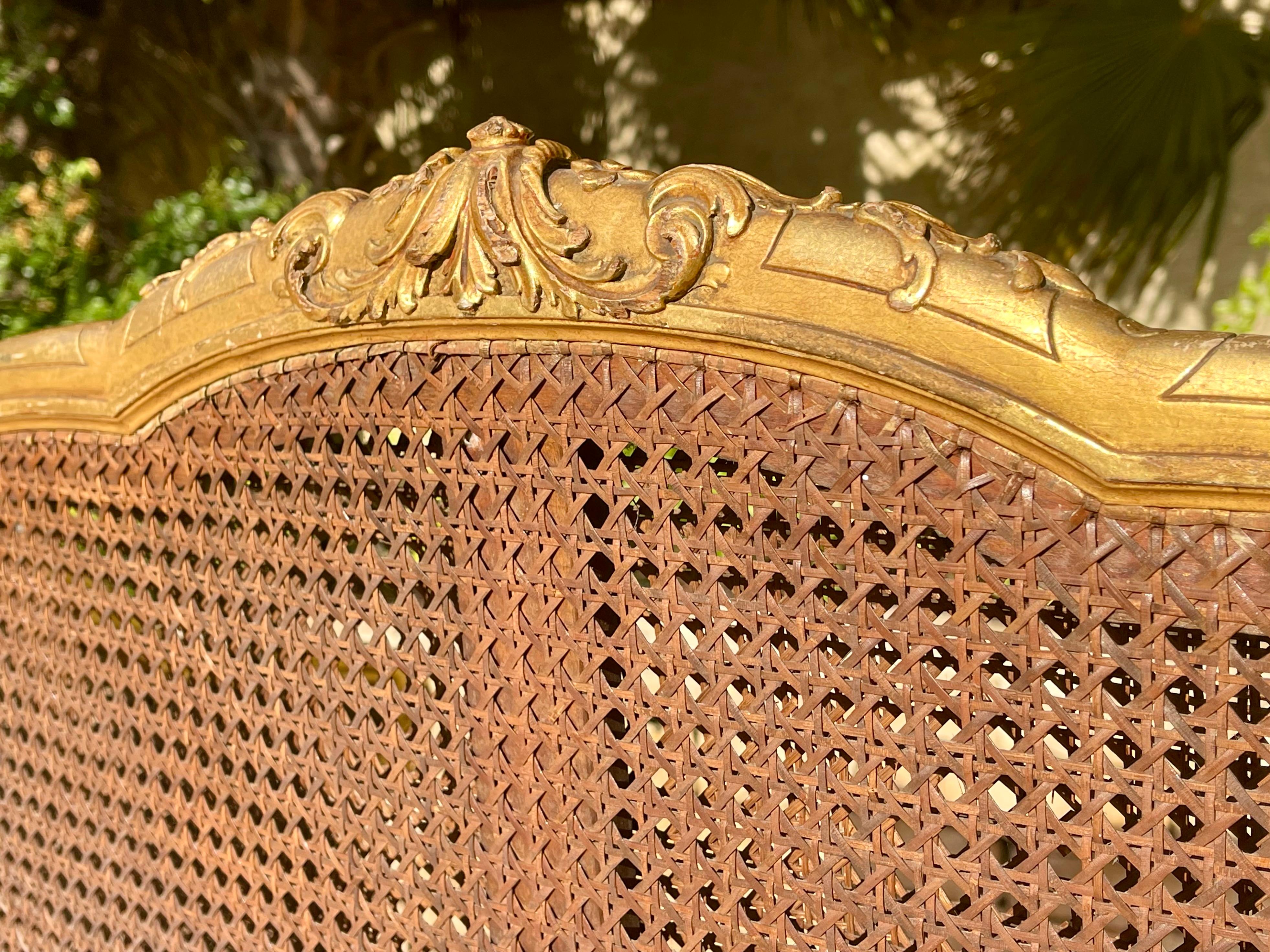 Français Louis XV Style Gilded Wood Bench en vente