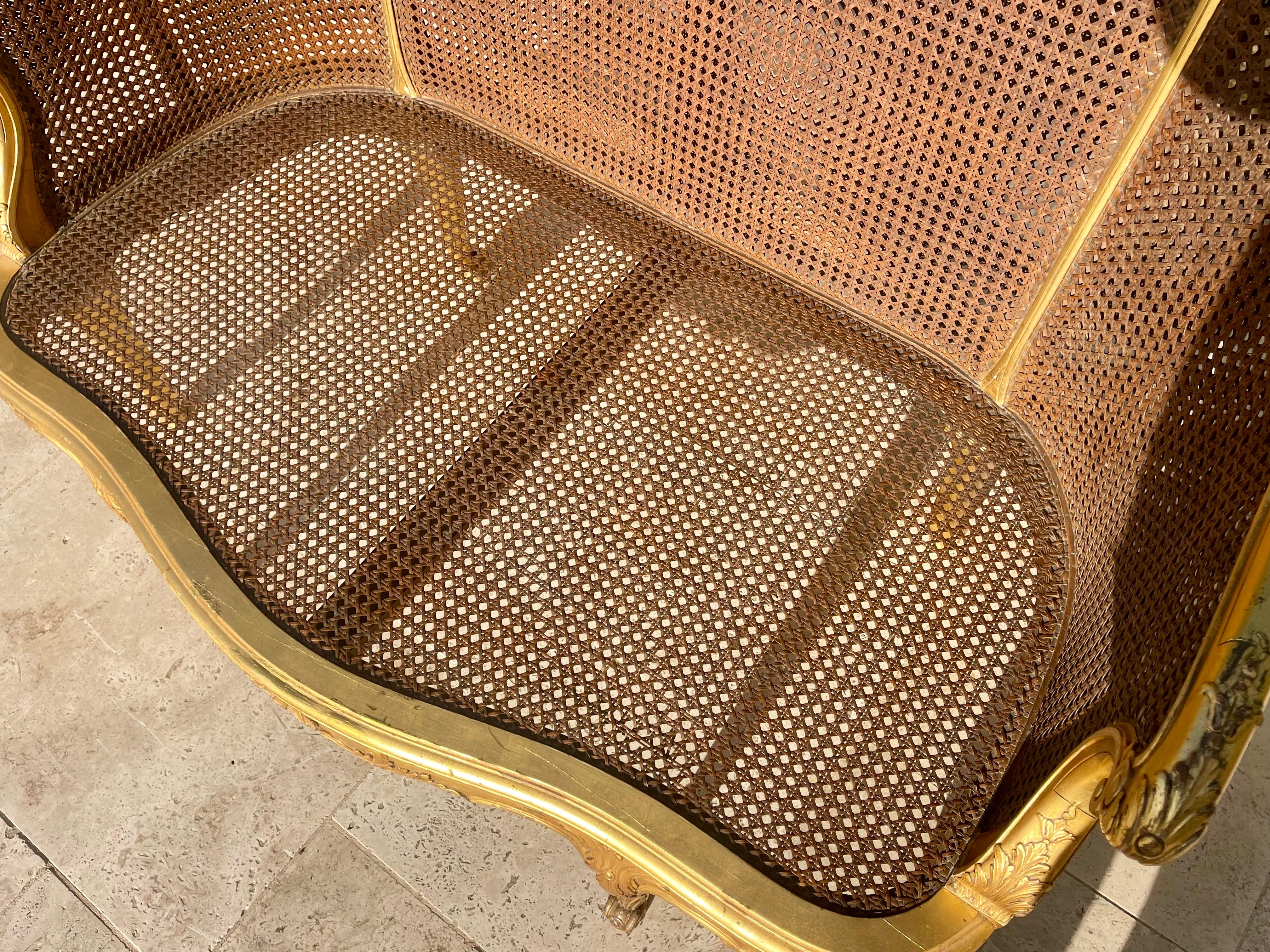 Louis XV Style Gilded Wood Bench en vente 1