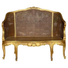 Louis XV Style Gilded Wood Bench