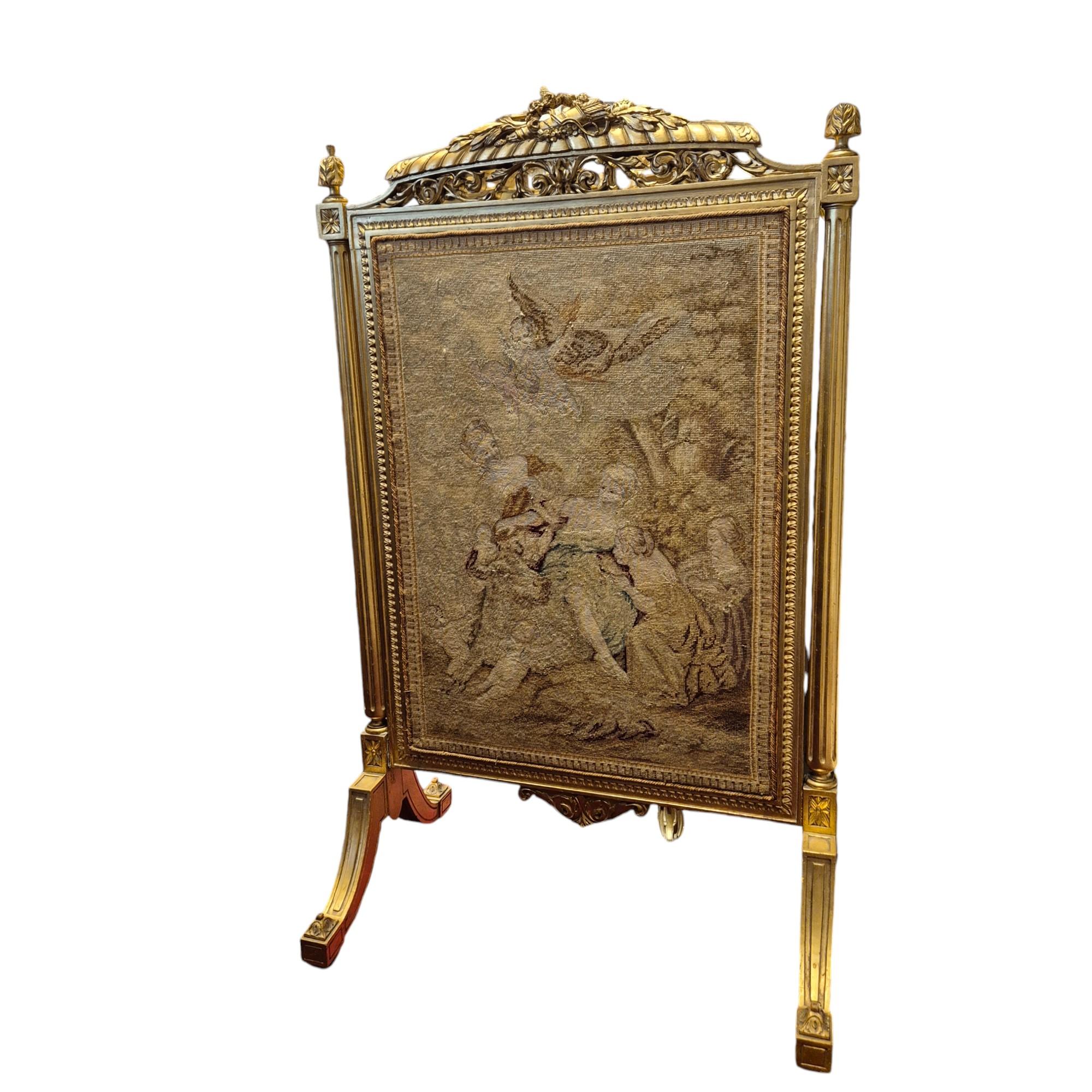 Pare-feu en bois doré de style Wood Wood, 19e siècle en vente 7