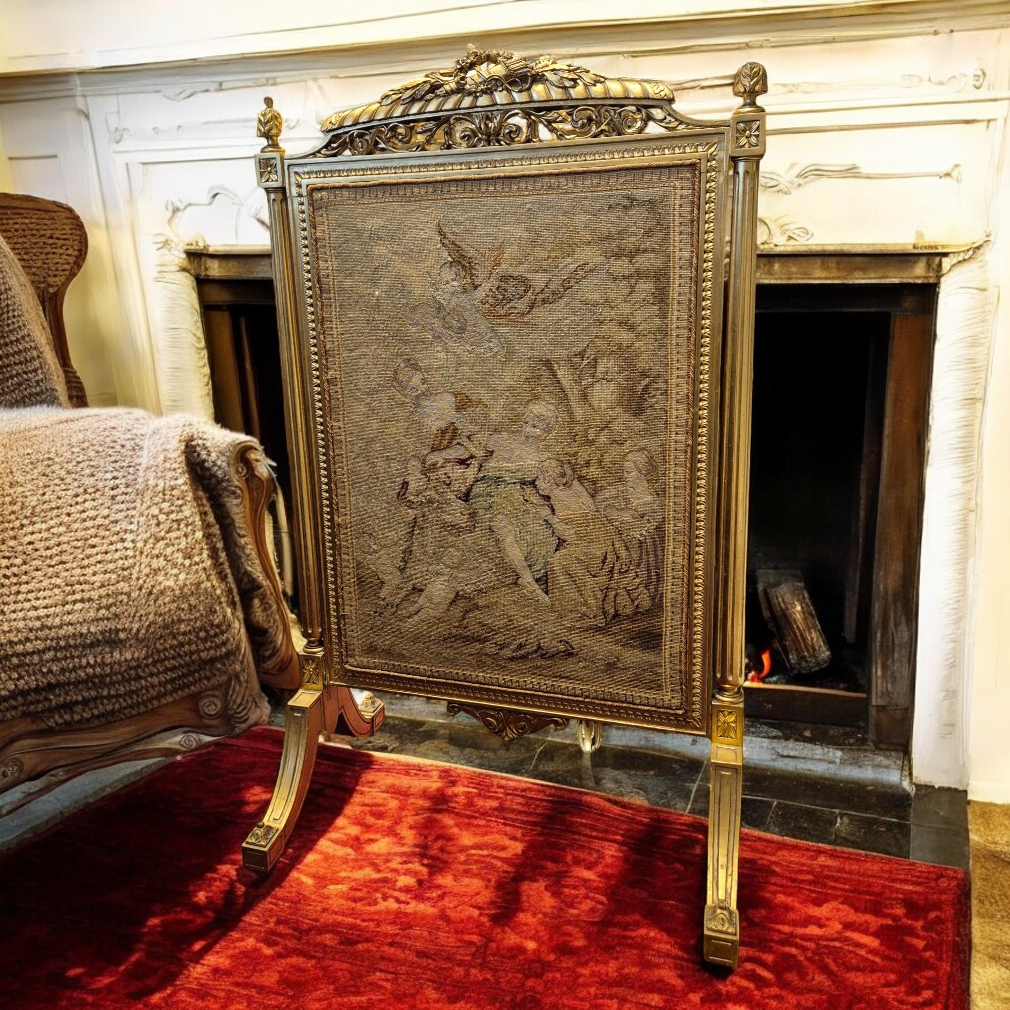 Louis XV Pare-feu en bois doré de style Wood Wood, 19e siècle en vente