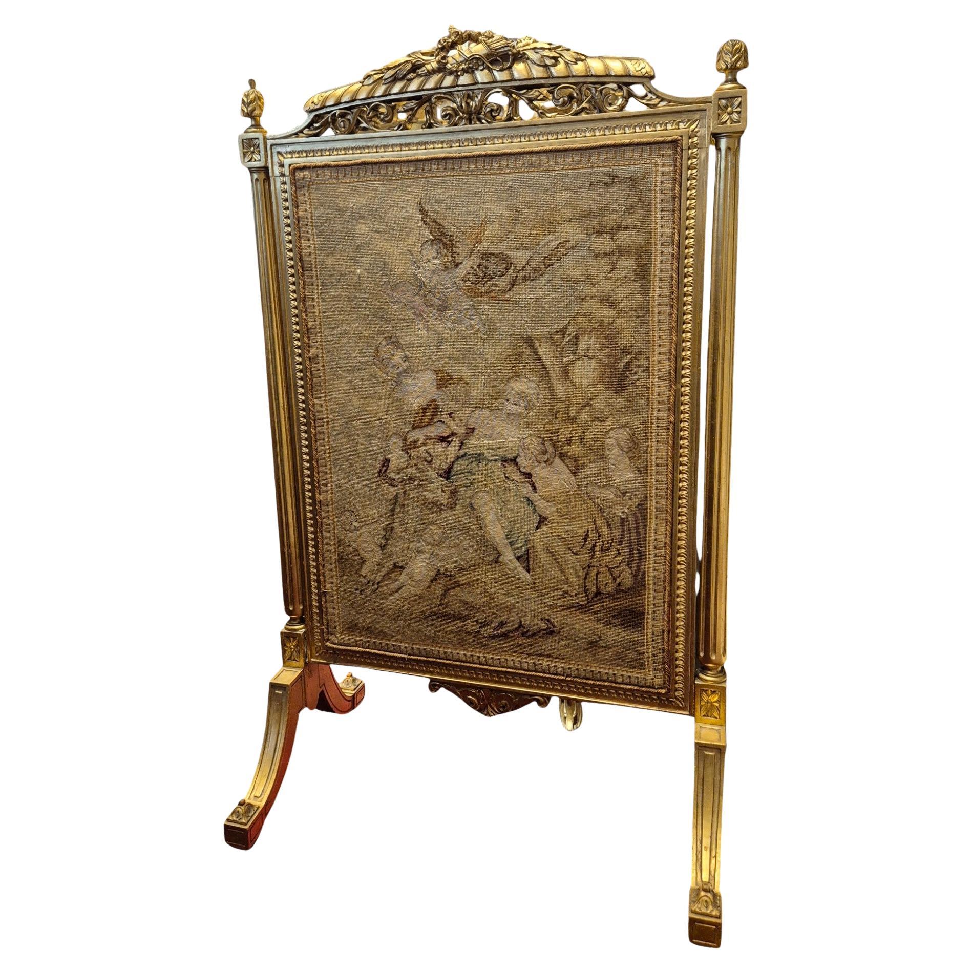 Pare-feu en bois doré de style Wood Wood, 19e siècle en vente
