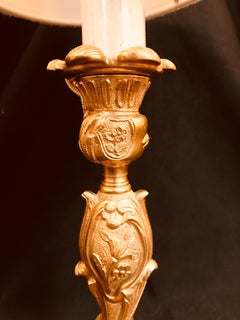 Louis XV Style Gilt and Chiseled Bronze Candlestick By Gherardo Degli Albizzi