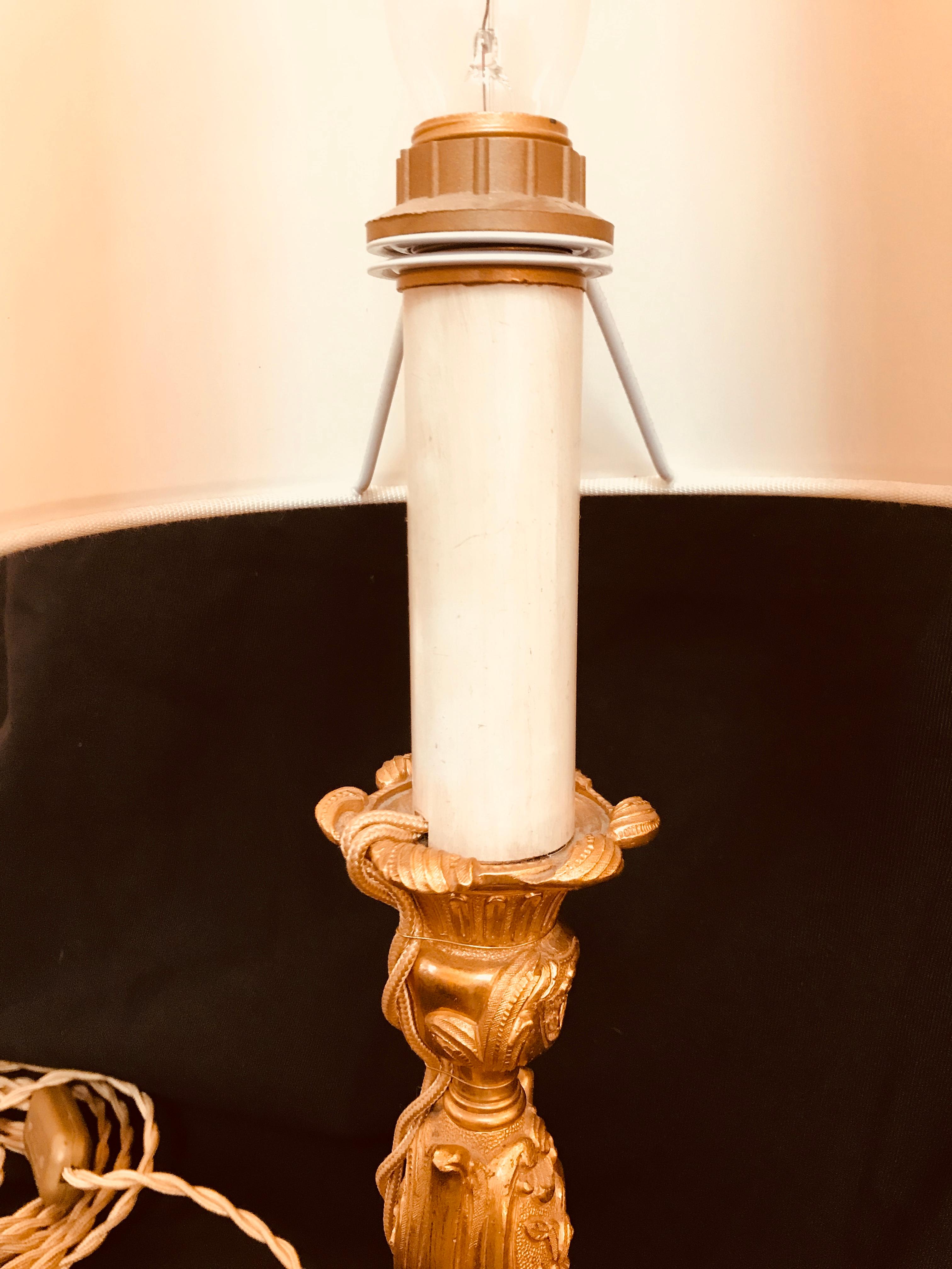 Italian Louis XV Style Gilt and Chiseled Bronze Candlestick By Gherardo Degli Albizzi For Sale